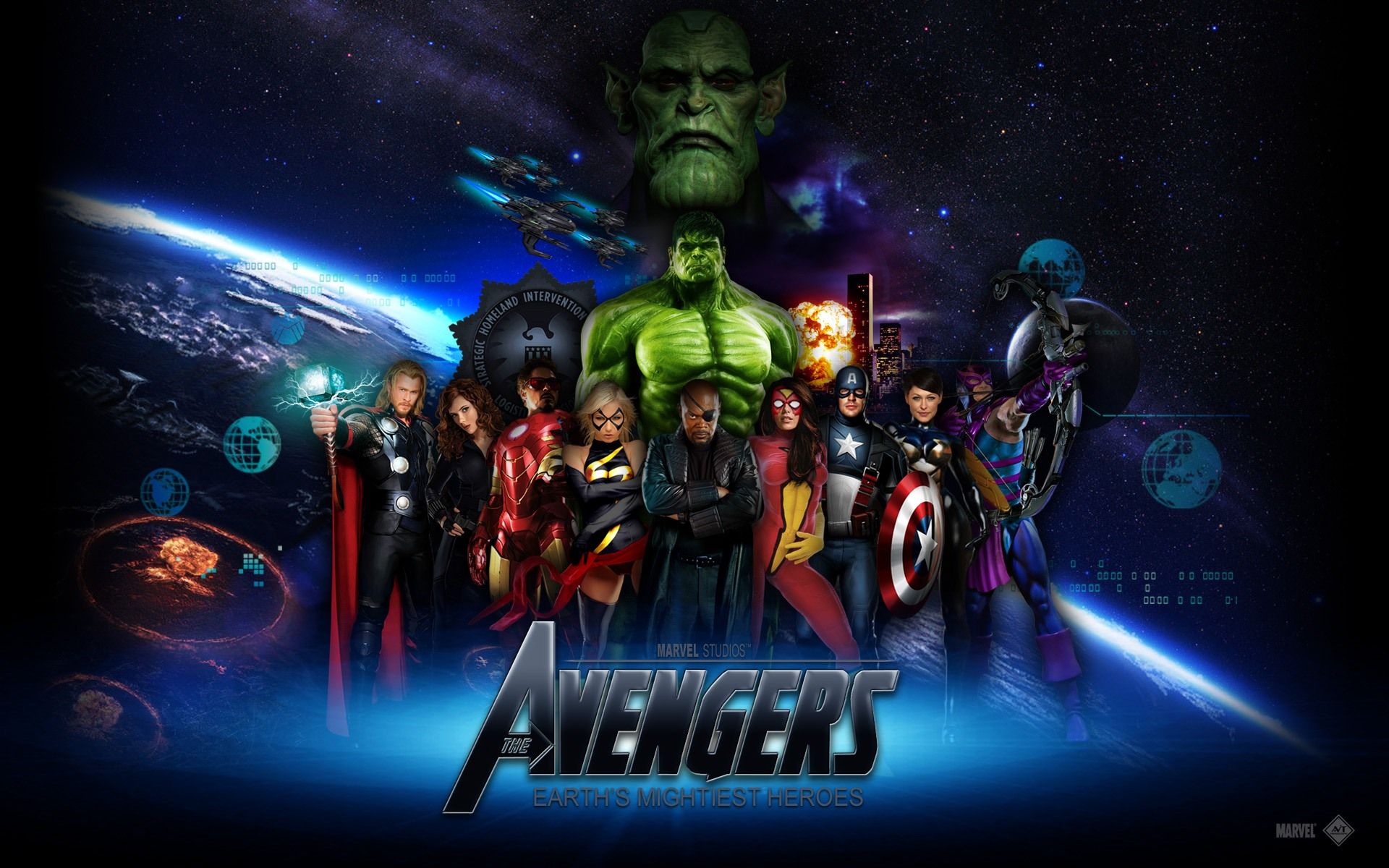 The Avengers gruppo eroi spazio, 1920x1200 WUXGA, PC Desktop