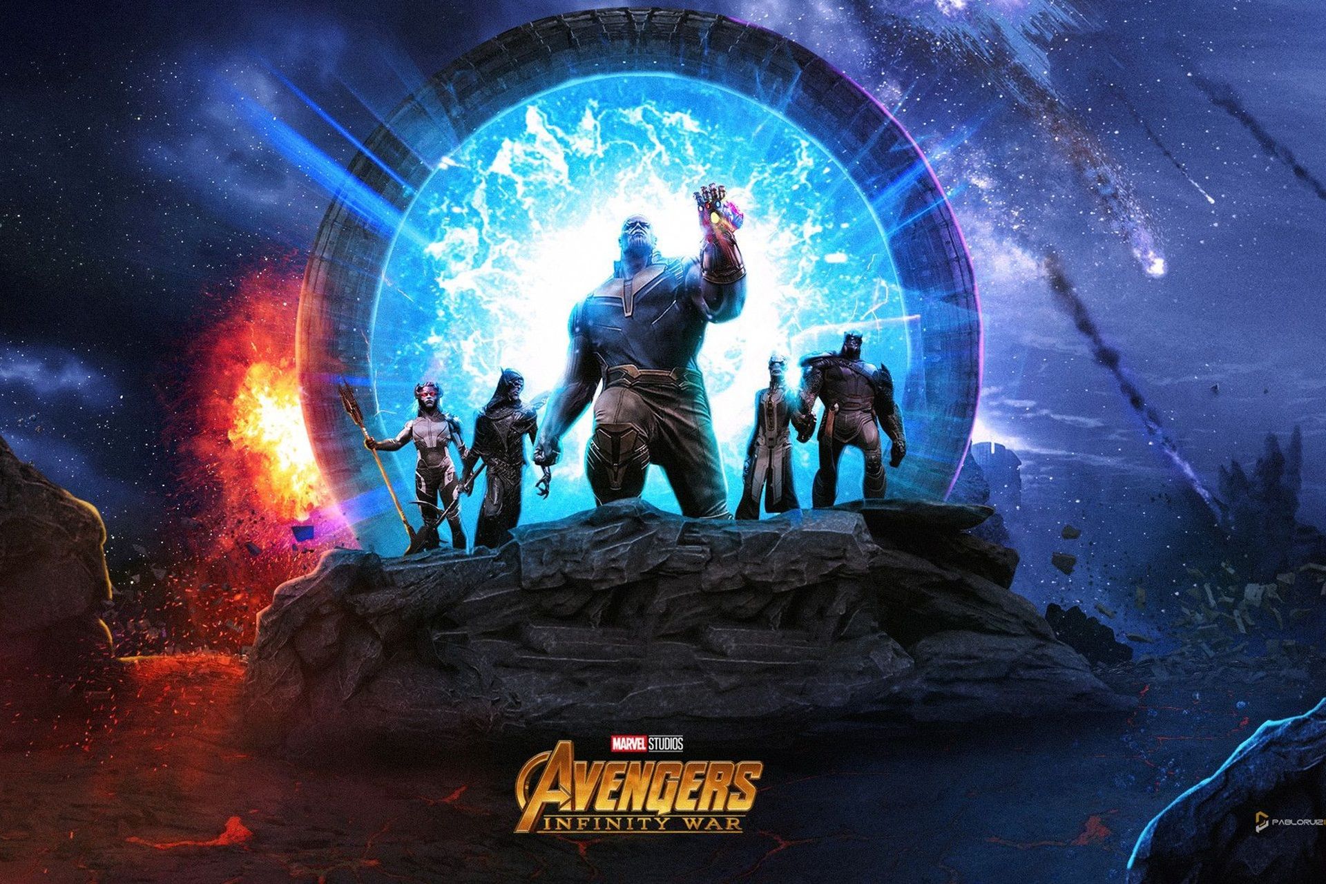 Avengers Infinity War Thanos gruppo, 1920x1280 Full HD+ WUXGA, Monitor Gaming