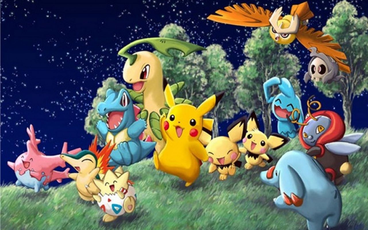 Gruppo personaggi Pokémon insieme, 1280x800 HD, ROG Asus Laptop
