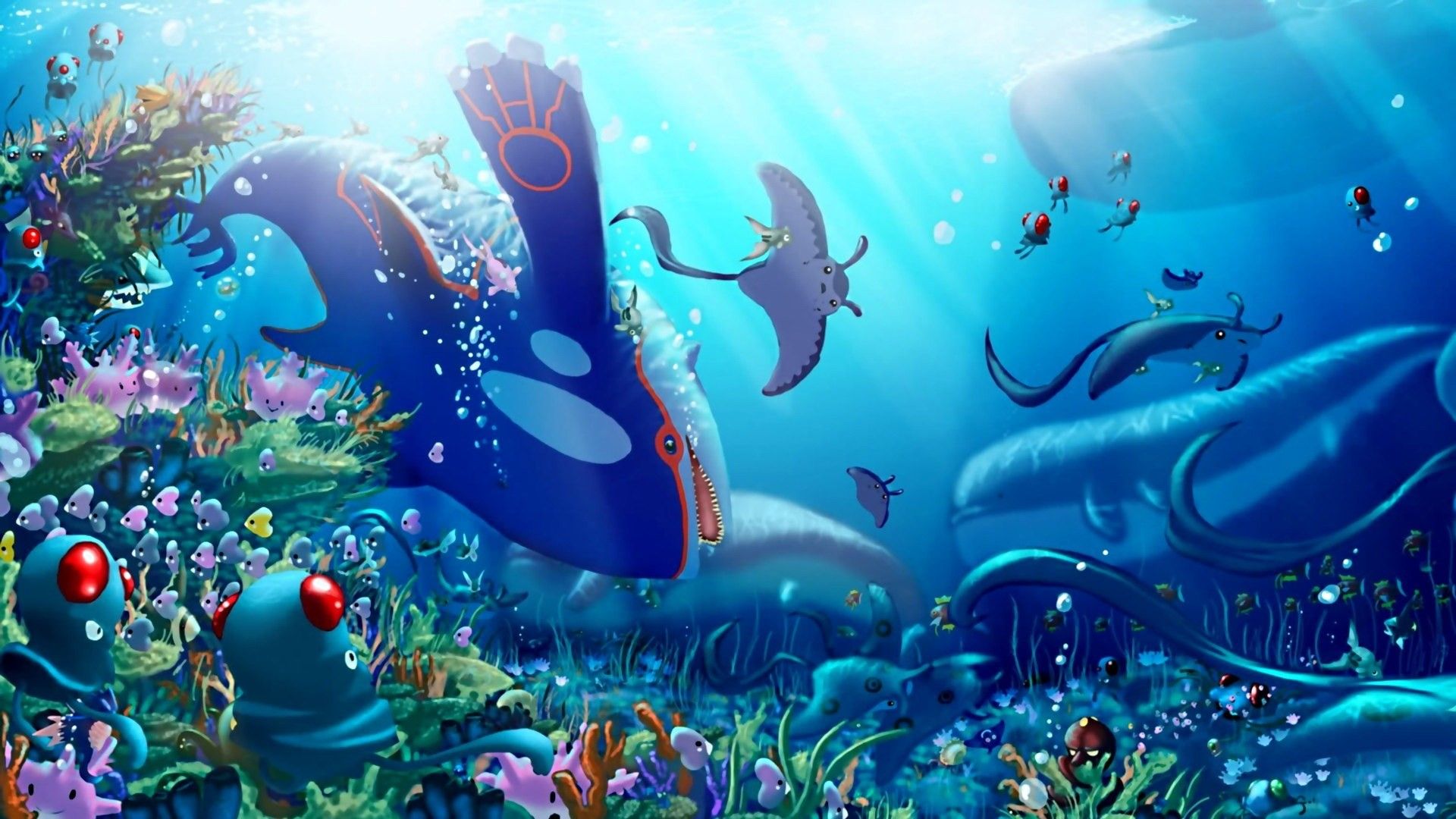 Kyogre e Pokémon acquatici oceano, 1920x1080 Full HD 1080p, Desktop