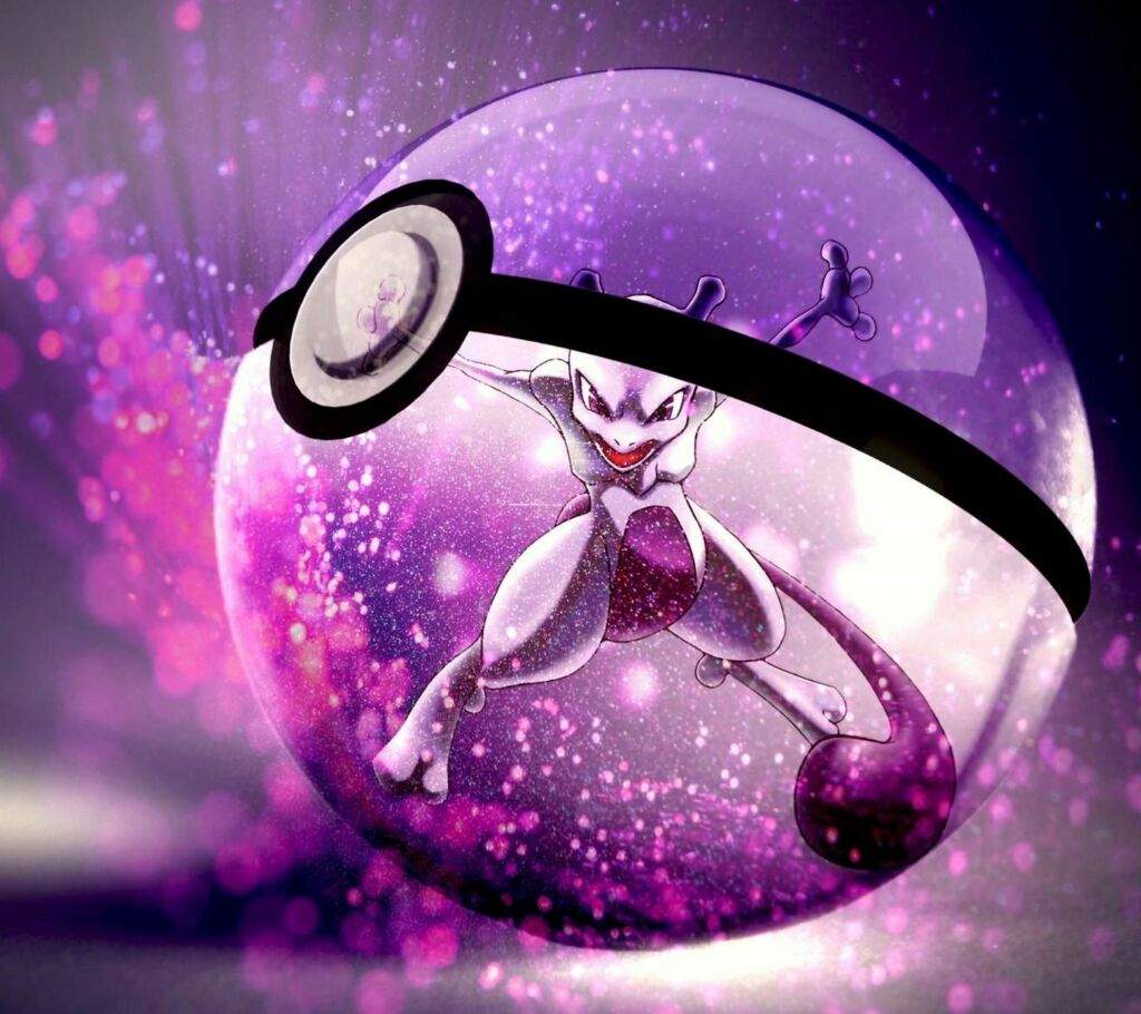 Mewtwo dentro Pokéball viola, 1024x910 HD, PC