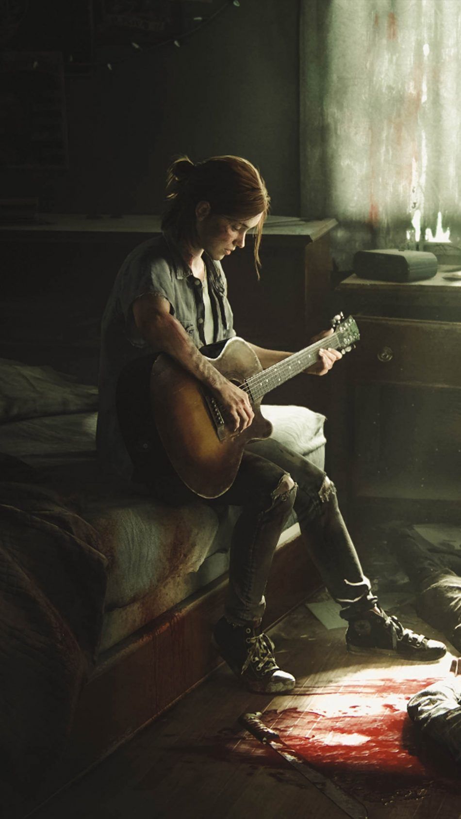 Ellie con chitarra, The Last of Us, 950x1689 Verticale, Telefono