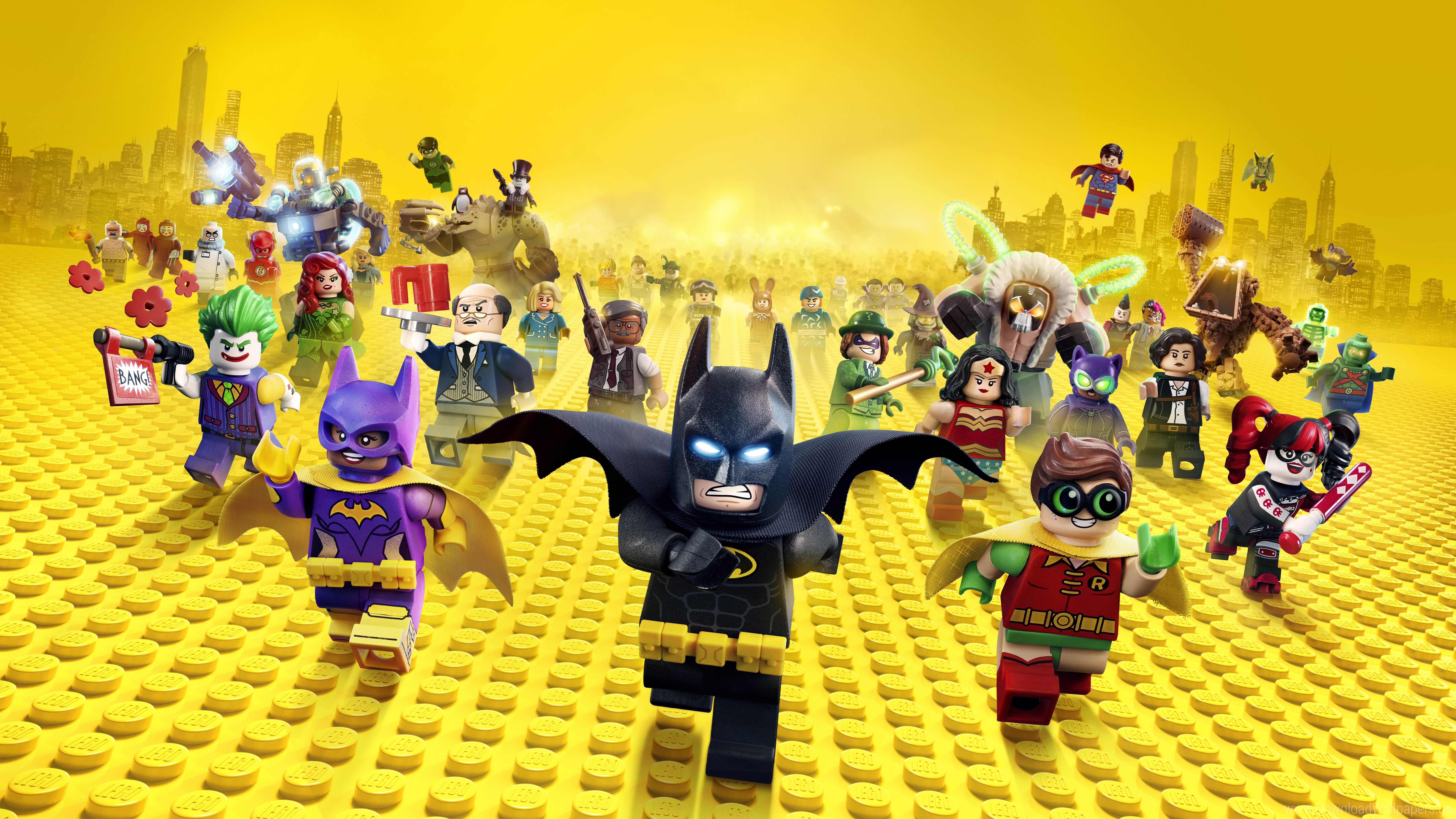 Lego Batman personaggi gruppo, Gotham, 7680x4320 UHD, PC 4K