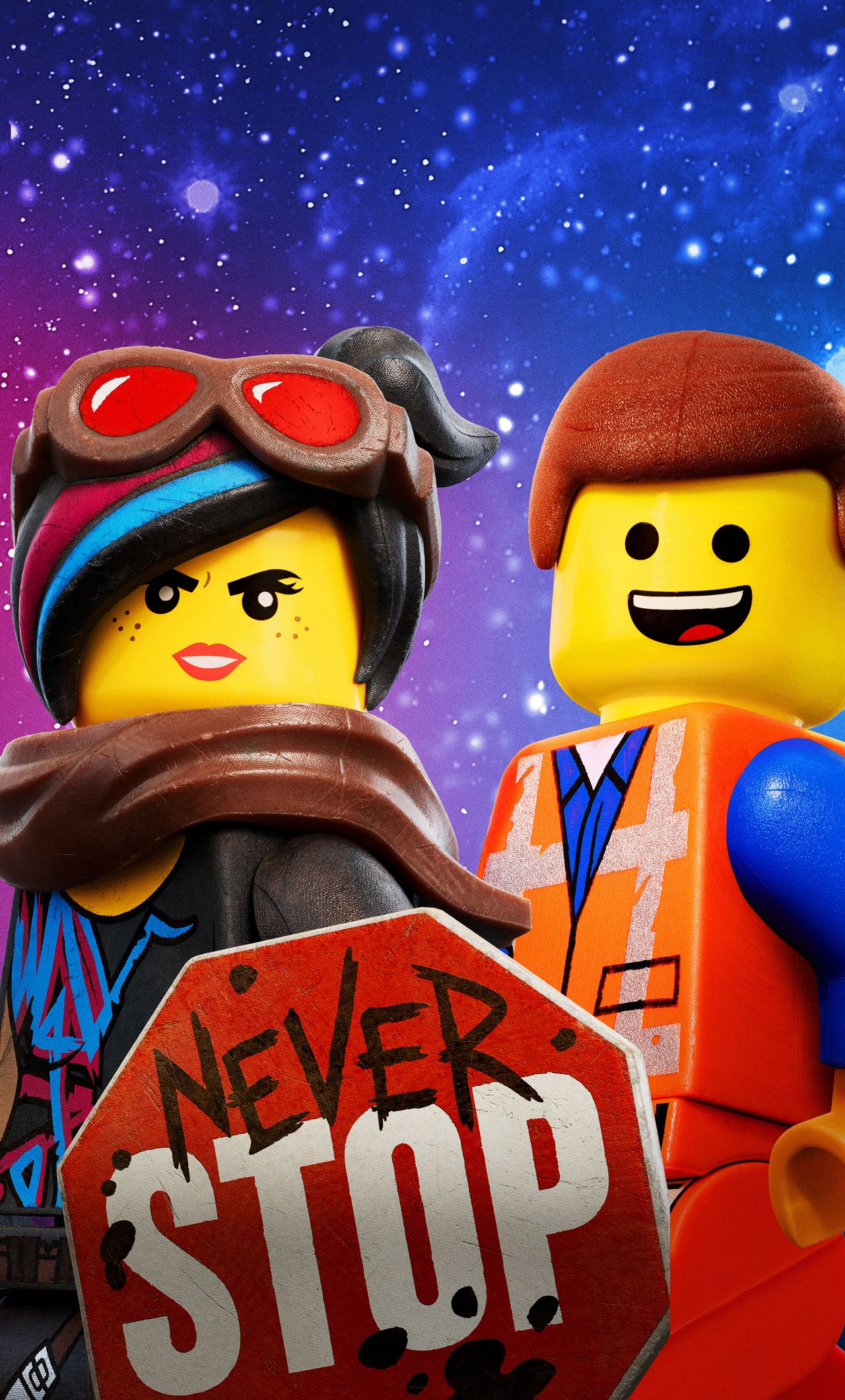 Personaggi LEGO Movie con segnale stop, 1280x2120 Verticale, Telefono