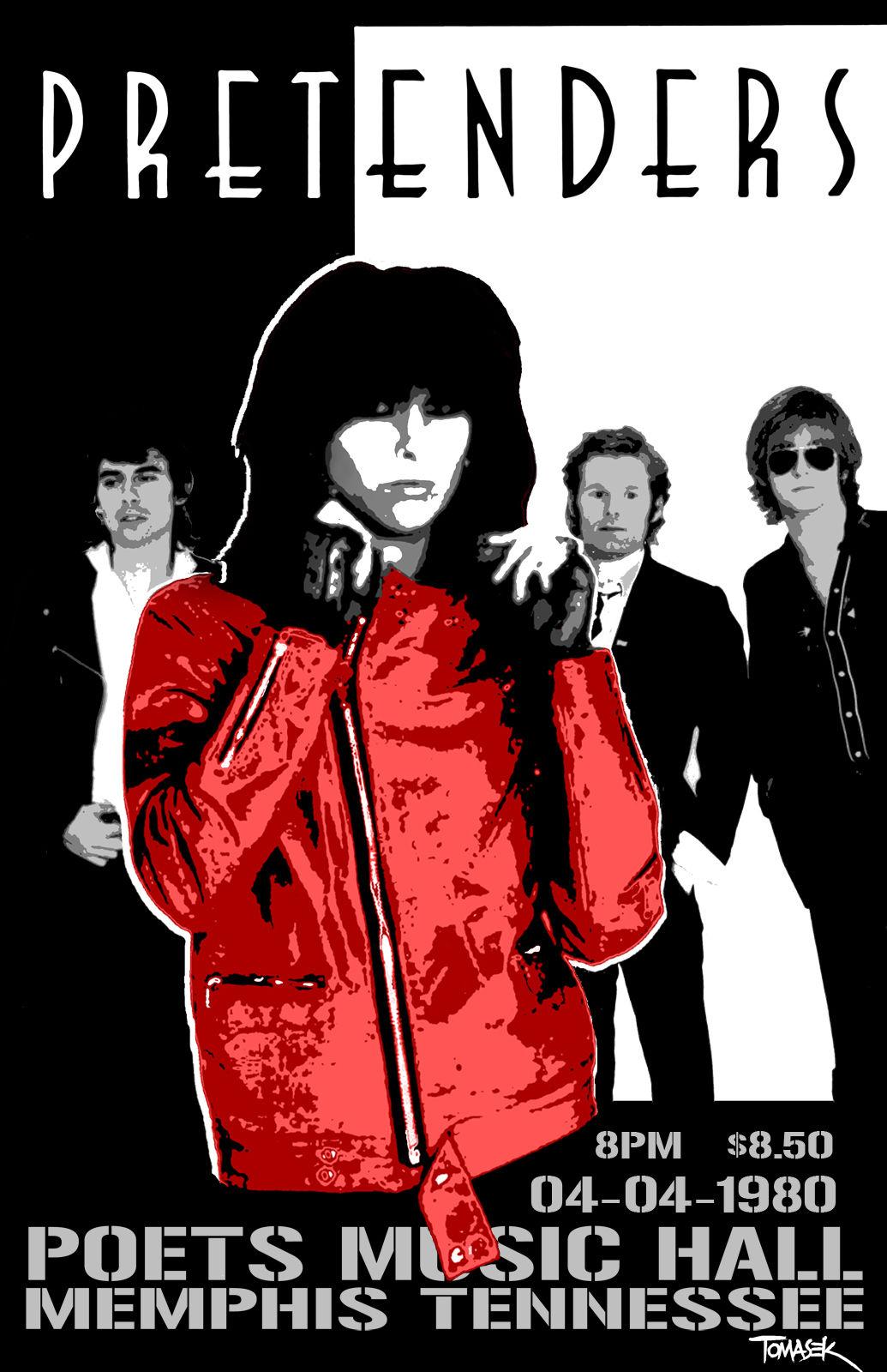 Poster tour The Pretenders 1980, 1035x1600 Full HD Verticale, Smartphone
