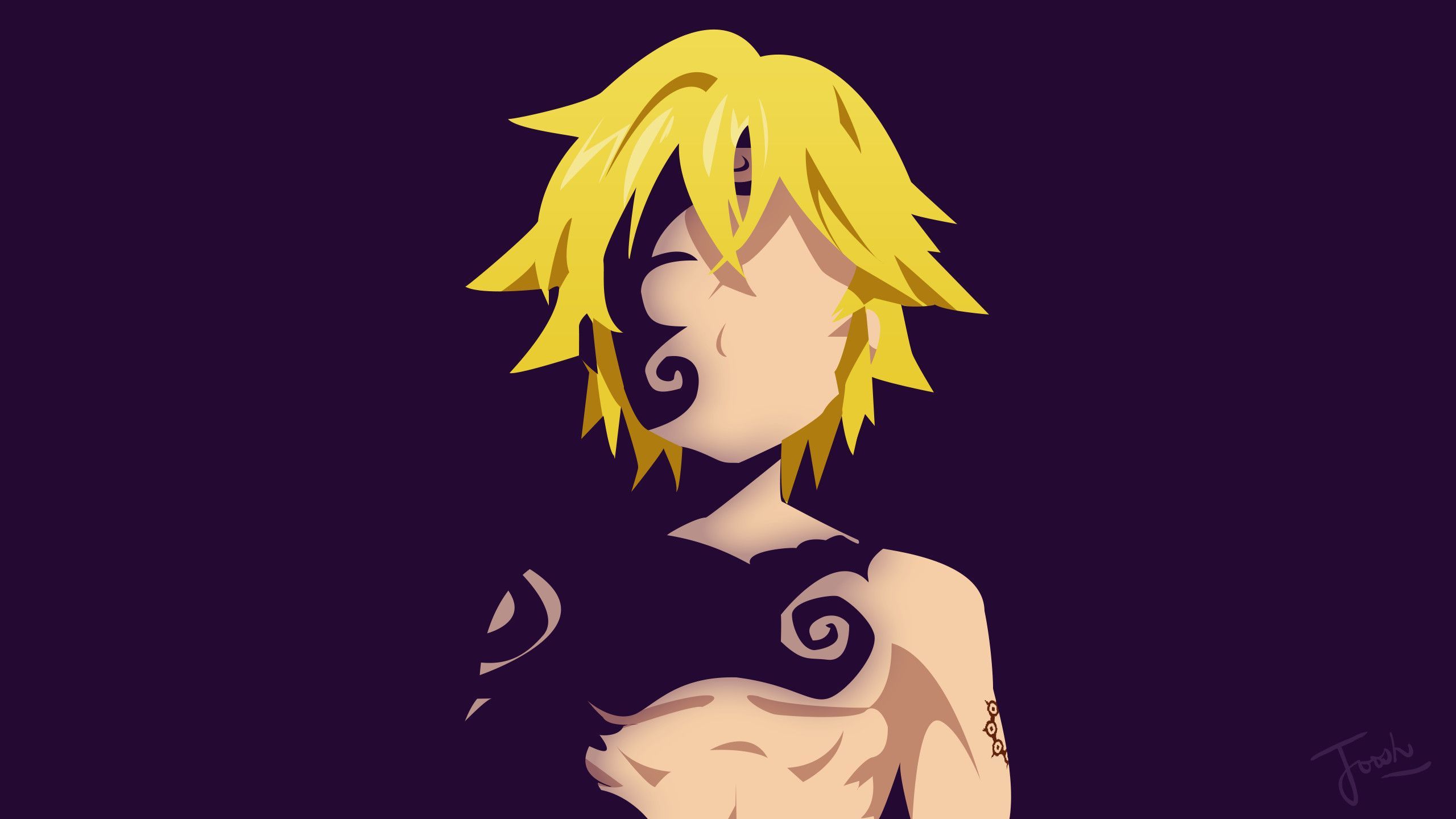 Meliodas Seven Deadly Sins minimalista, 2560x1440 1440p, Desktop