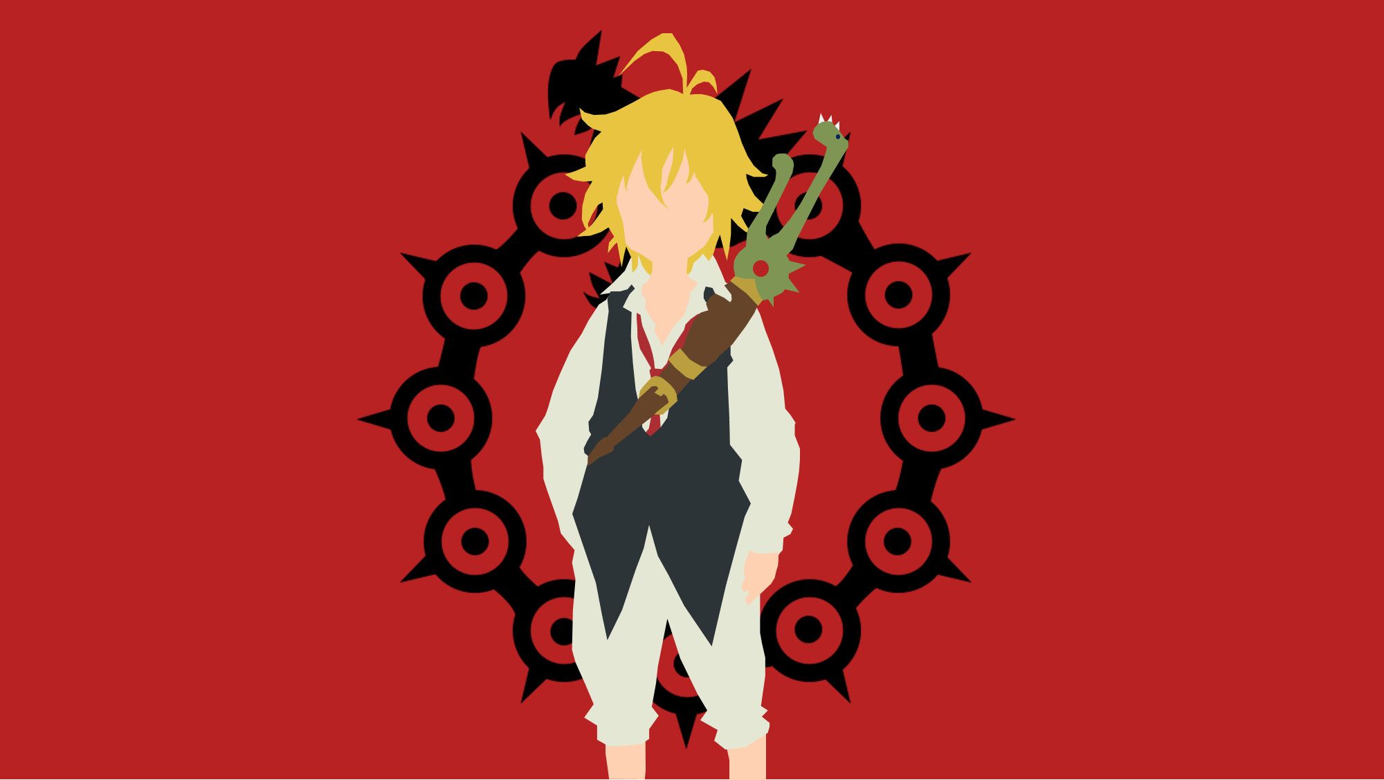 Meliodas Seven Deadly Sins minimalista, The Seven Deadly Sins, 2000x1127 2K, PC
