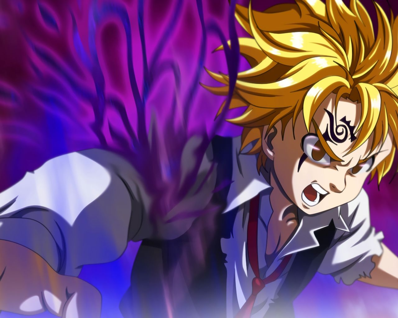 Meliodas, Seven Deadly Sins, aura oscura, 1280x1024 HD, HP Laptop
