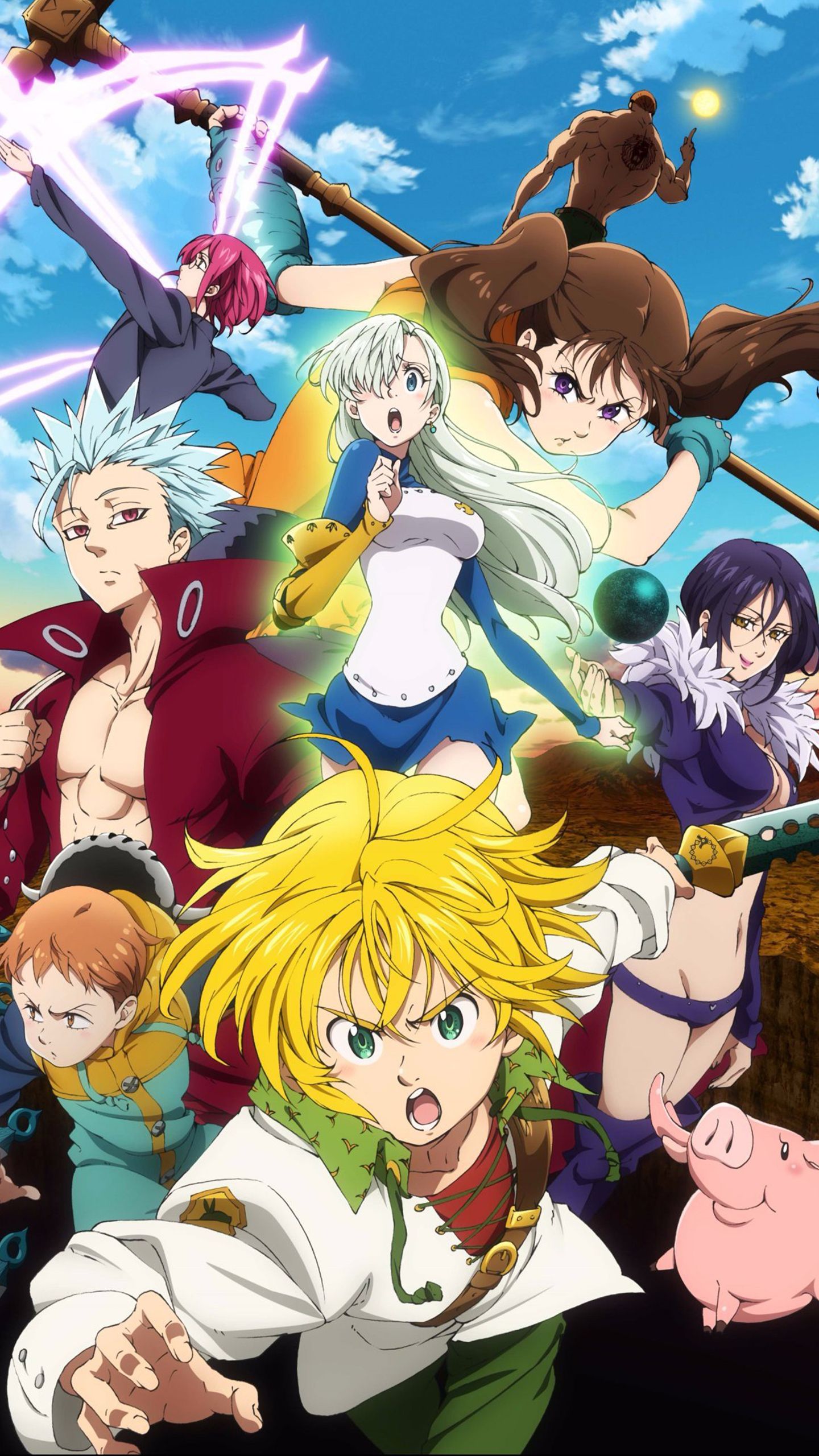 The Seven Deadly Sins personaggi anime, 1440x2560 Verticale, Telefono
