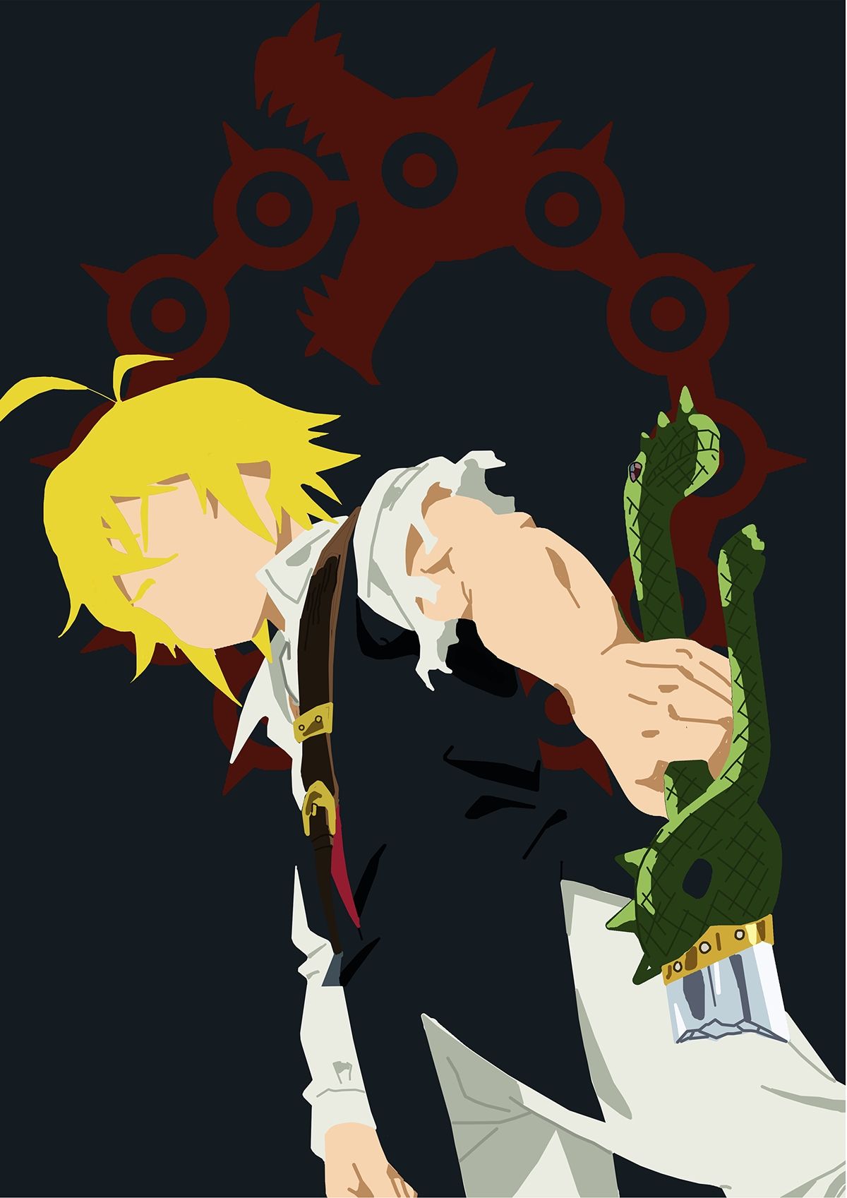 Seven Deadly Sins, Meliodas anime, 1200x1697 Verticale, Telefono