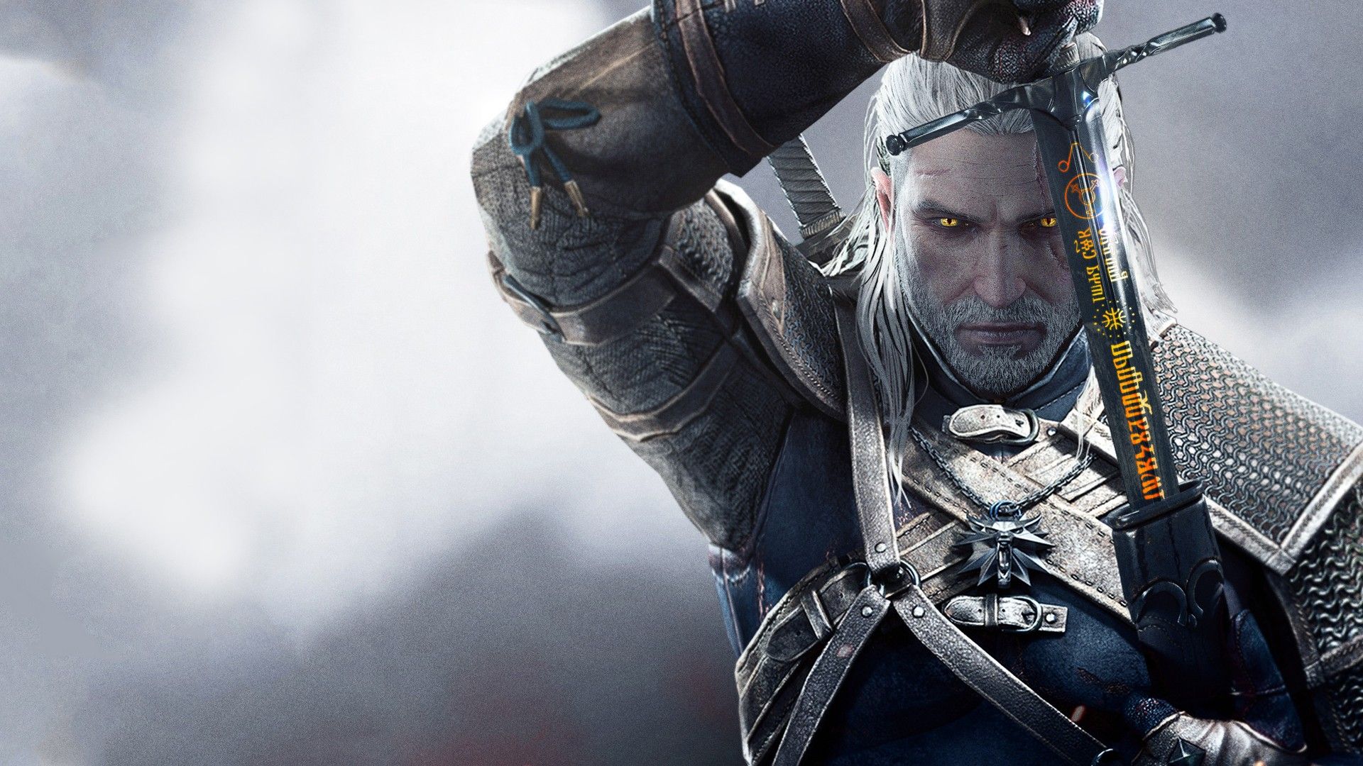 Geralt di Rivia con spada, 1920x1080 1080p, PC Desktop