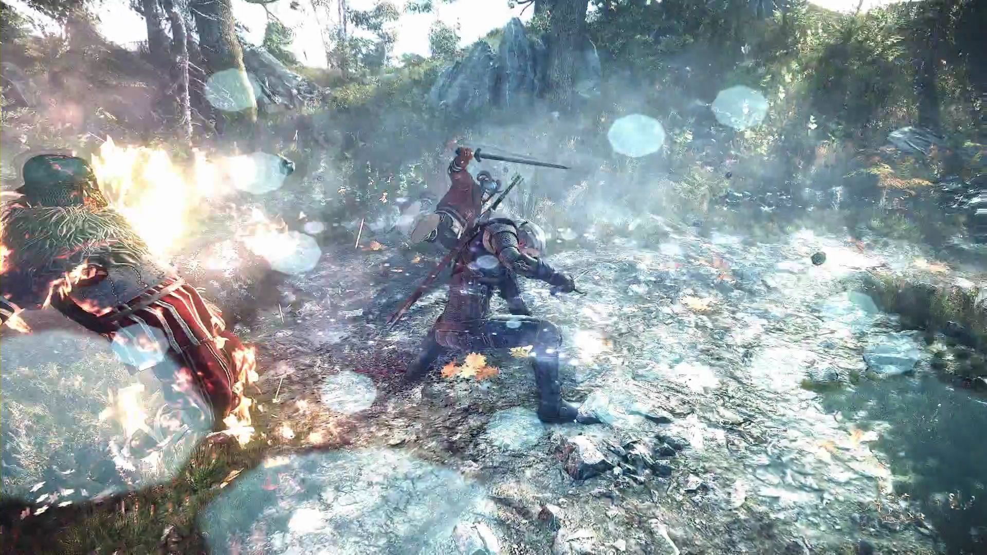 Geralt combatte nella foresta, 1920x1080 Full HD 1080p, Desktop