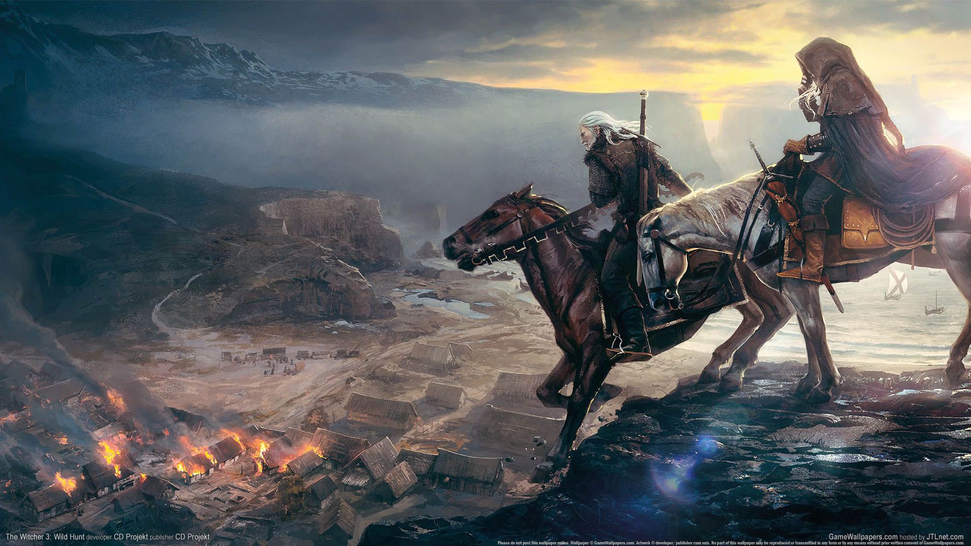 Geralt a cavallo, The Witcher, 1920x1080 Full HD 1080p, Laptop