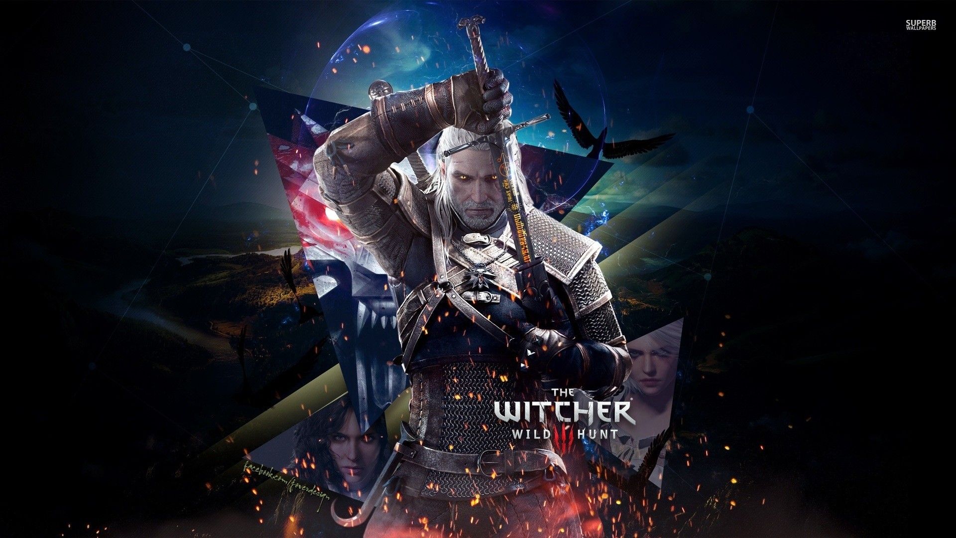 Geralt di Rivia con spada, 1920x1080 Full HD 1080p, Laptop