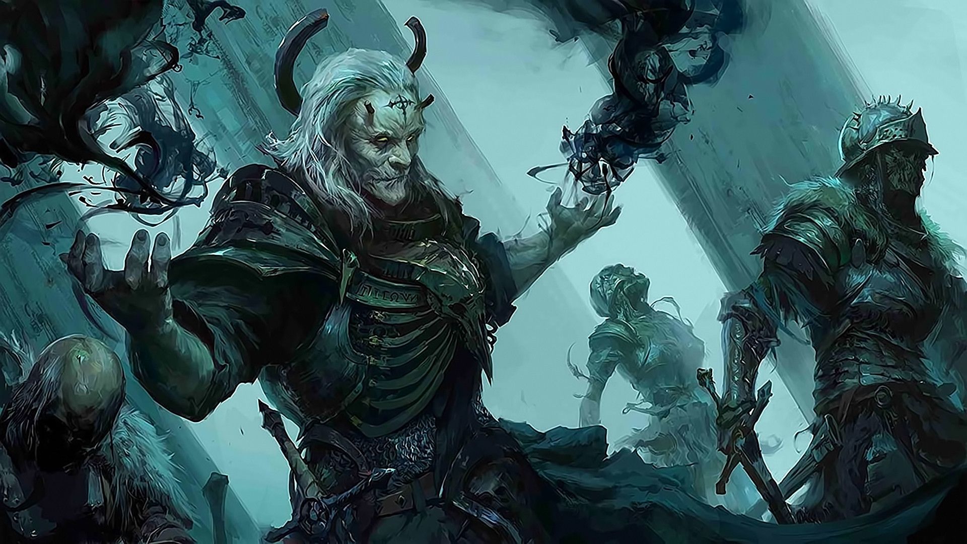 Strega tra guerrieri, fantasy, 1920x1080 Full HD, PC Desktop