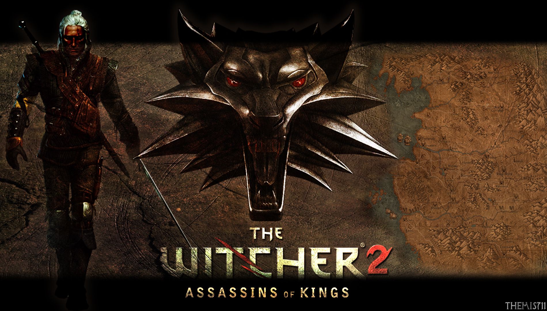 The Witcher 2 logo lupo, 1900x1080 HD, Laptop