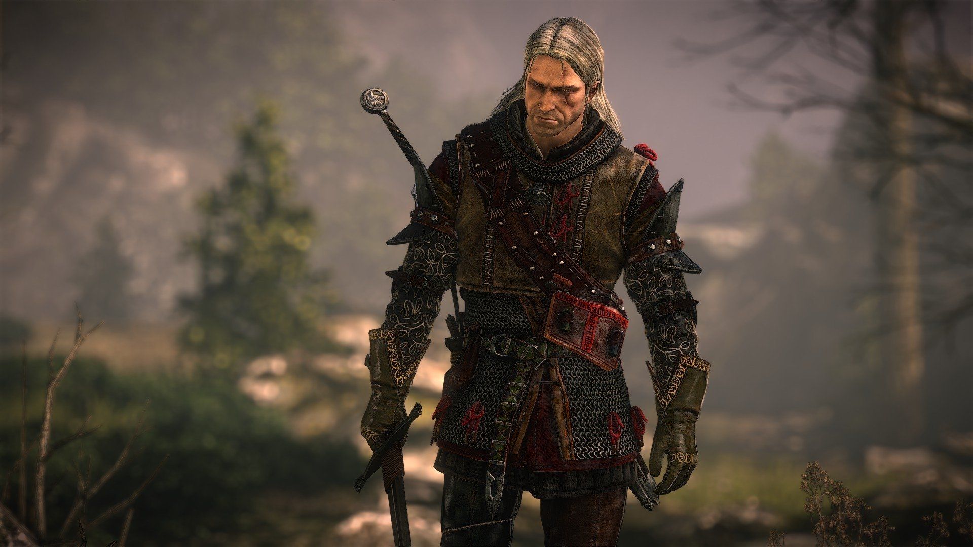Geralt The Witcher foresta, 1920x1080 Full HD 1080p, Laptop