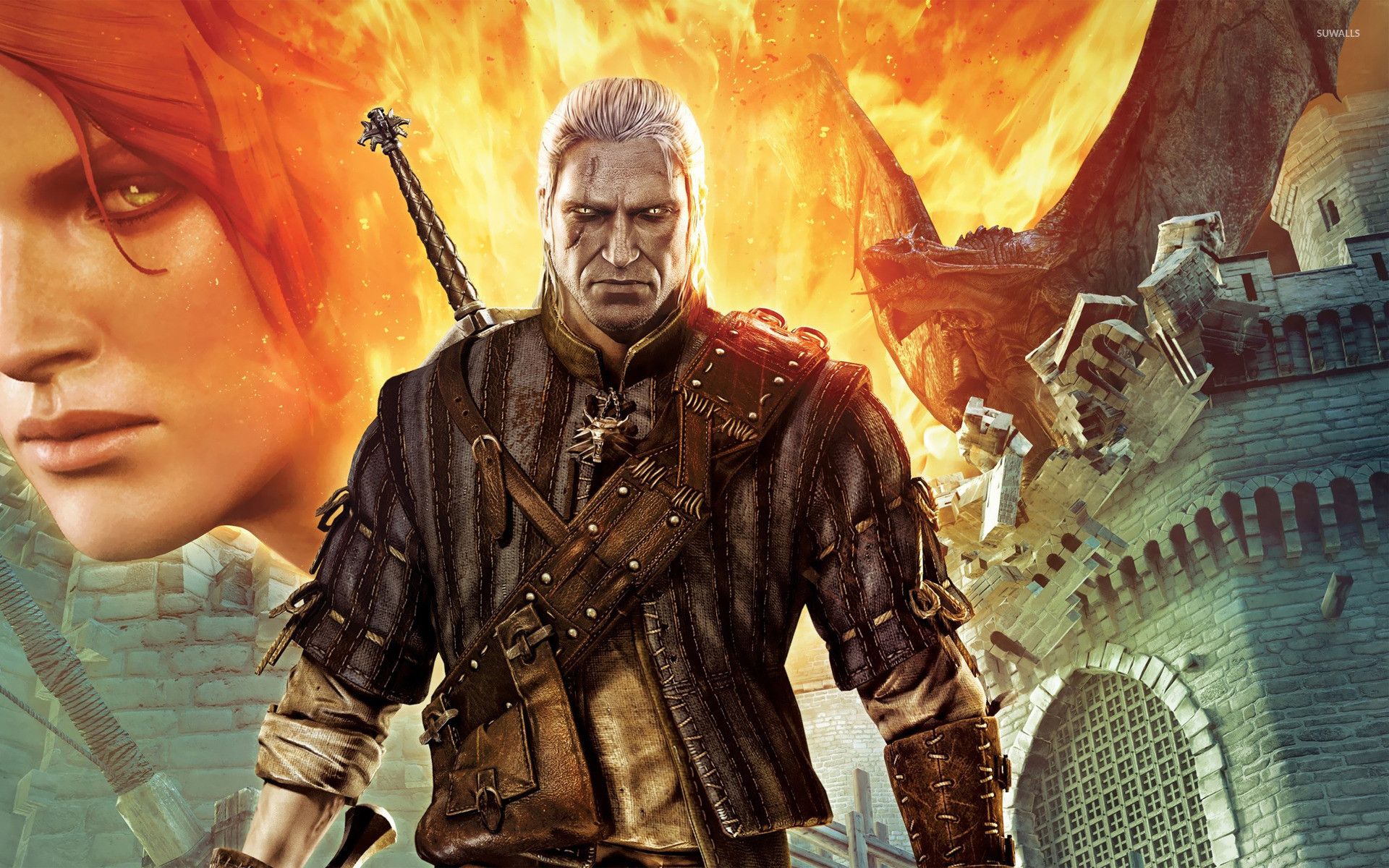 Geralt e Triss, The Witcher 2, 1920x1200 Full HD+, Desktop