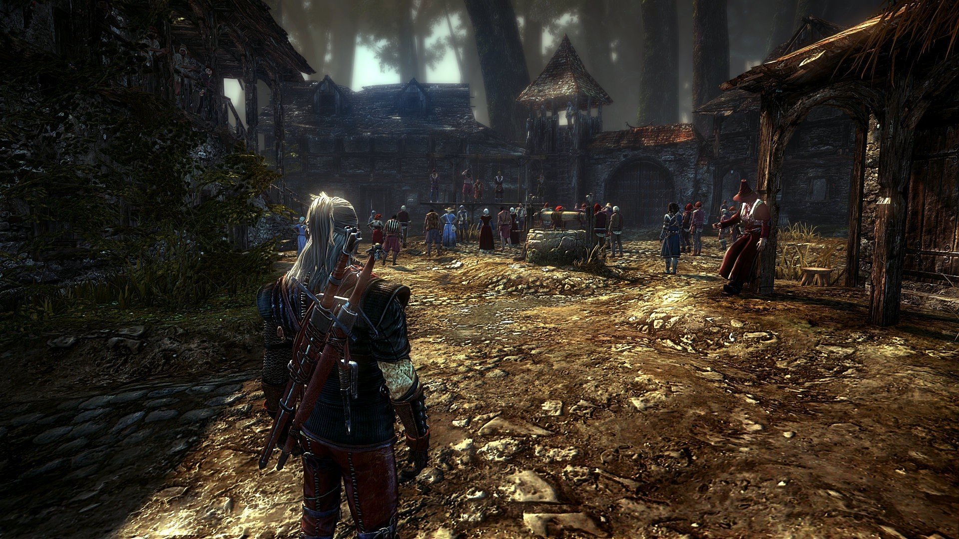 Geralt villaggio medievale The Witcher, 1920x1080 Full HD, PC Desktop