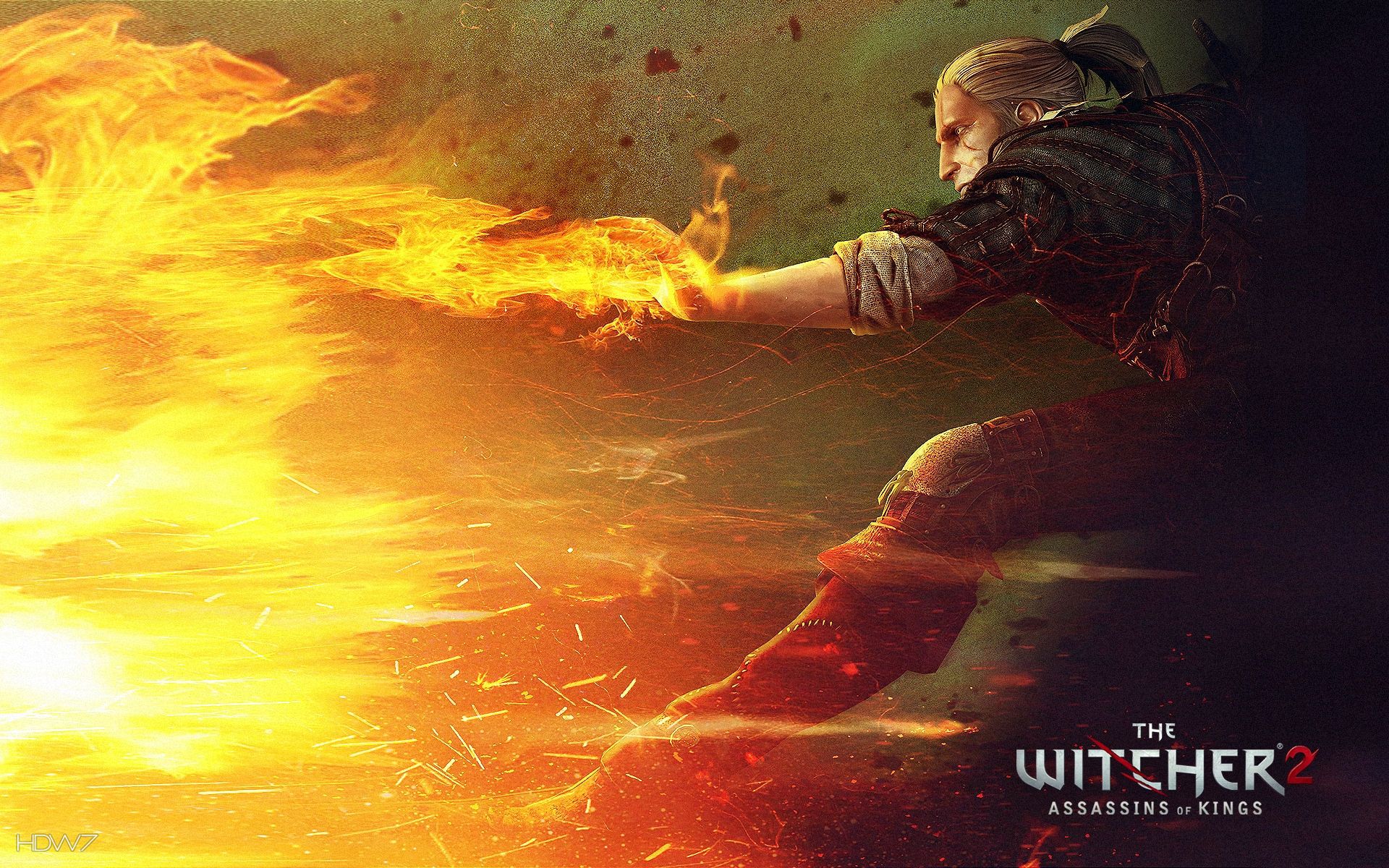 Geralt lancia fuoco Witcher 2, 1920x1200 Full HD+, PC