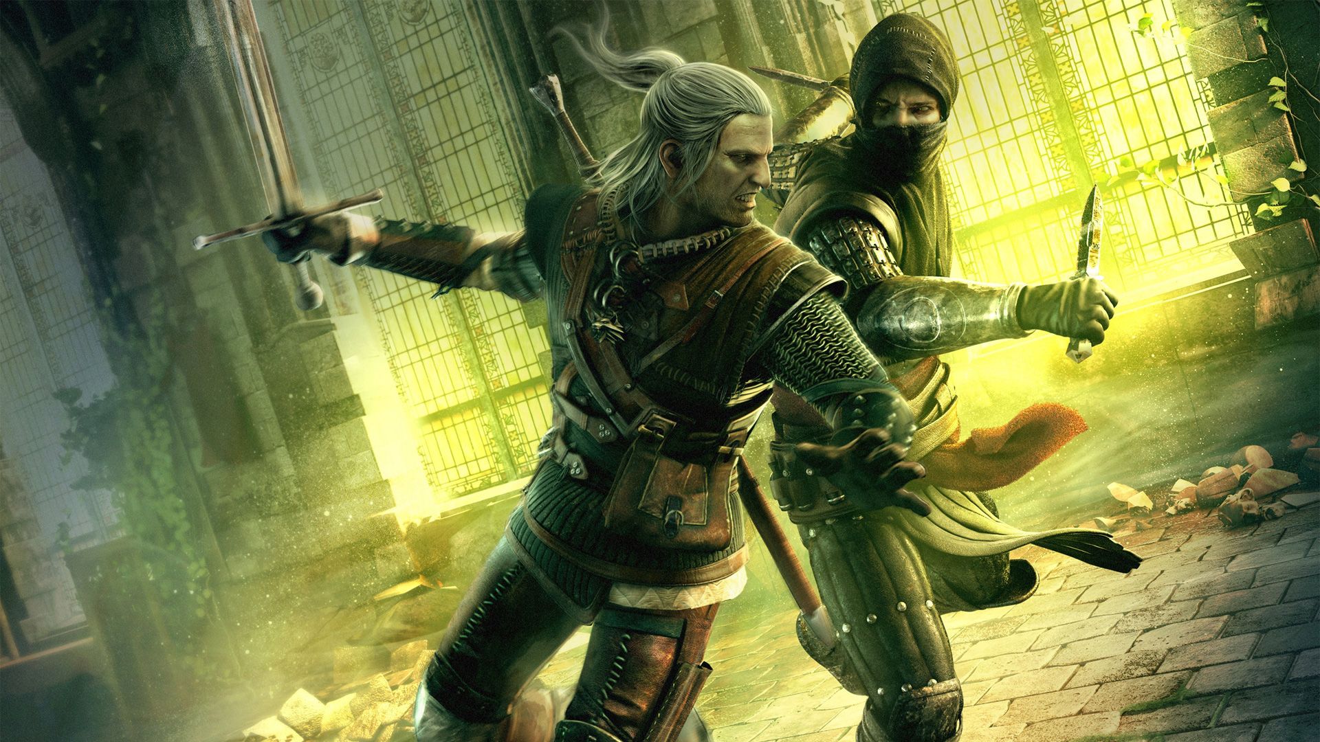 Geralt combatte assassino, Witcher 2, Geralt di Rivia, 1920x1080 Full HD, Desktop