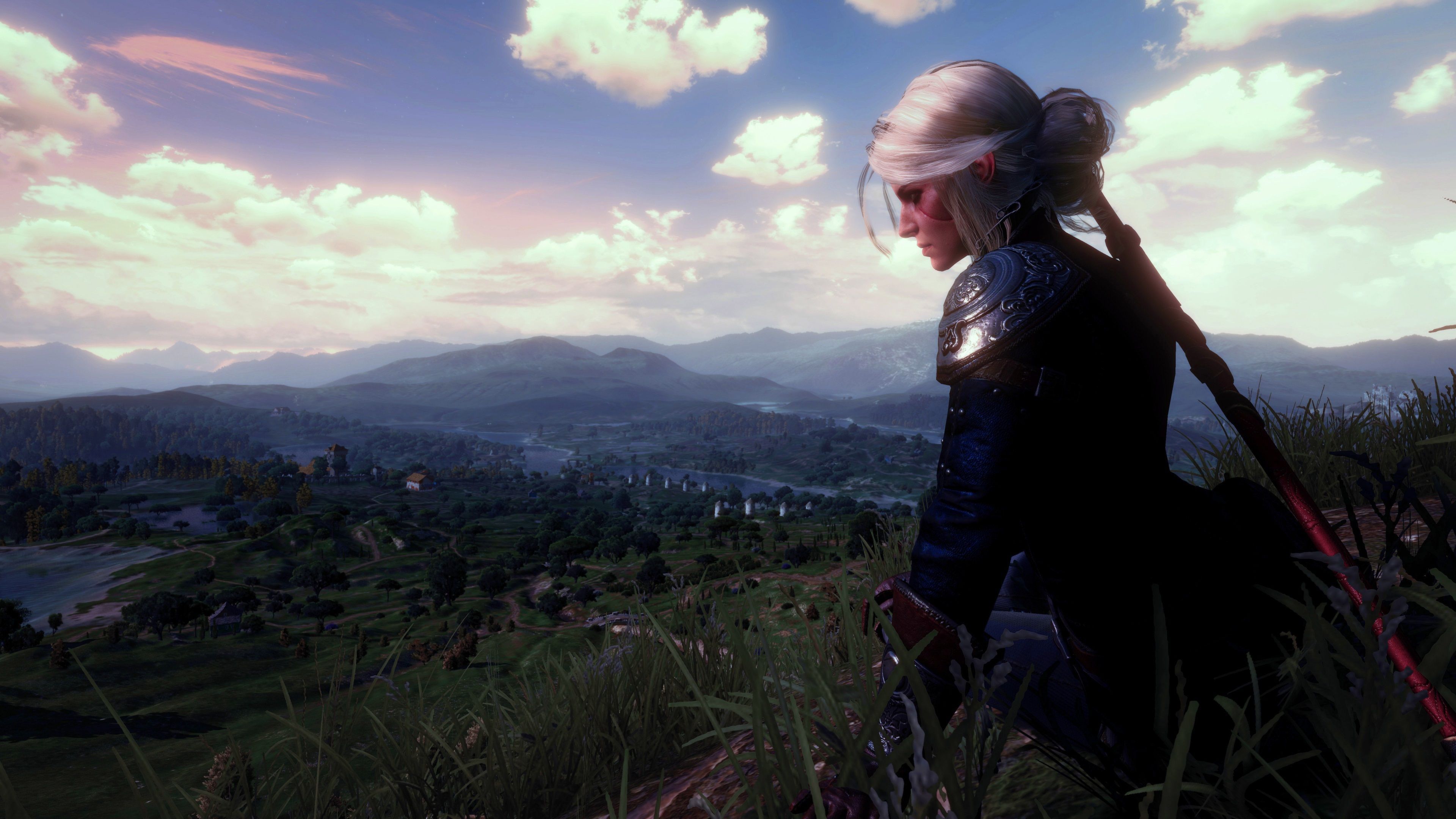 Ciri su collina, The Witcher 3, 3840x2160 Ultra HD, 4K TV
