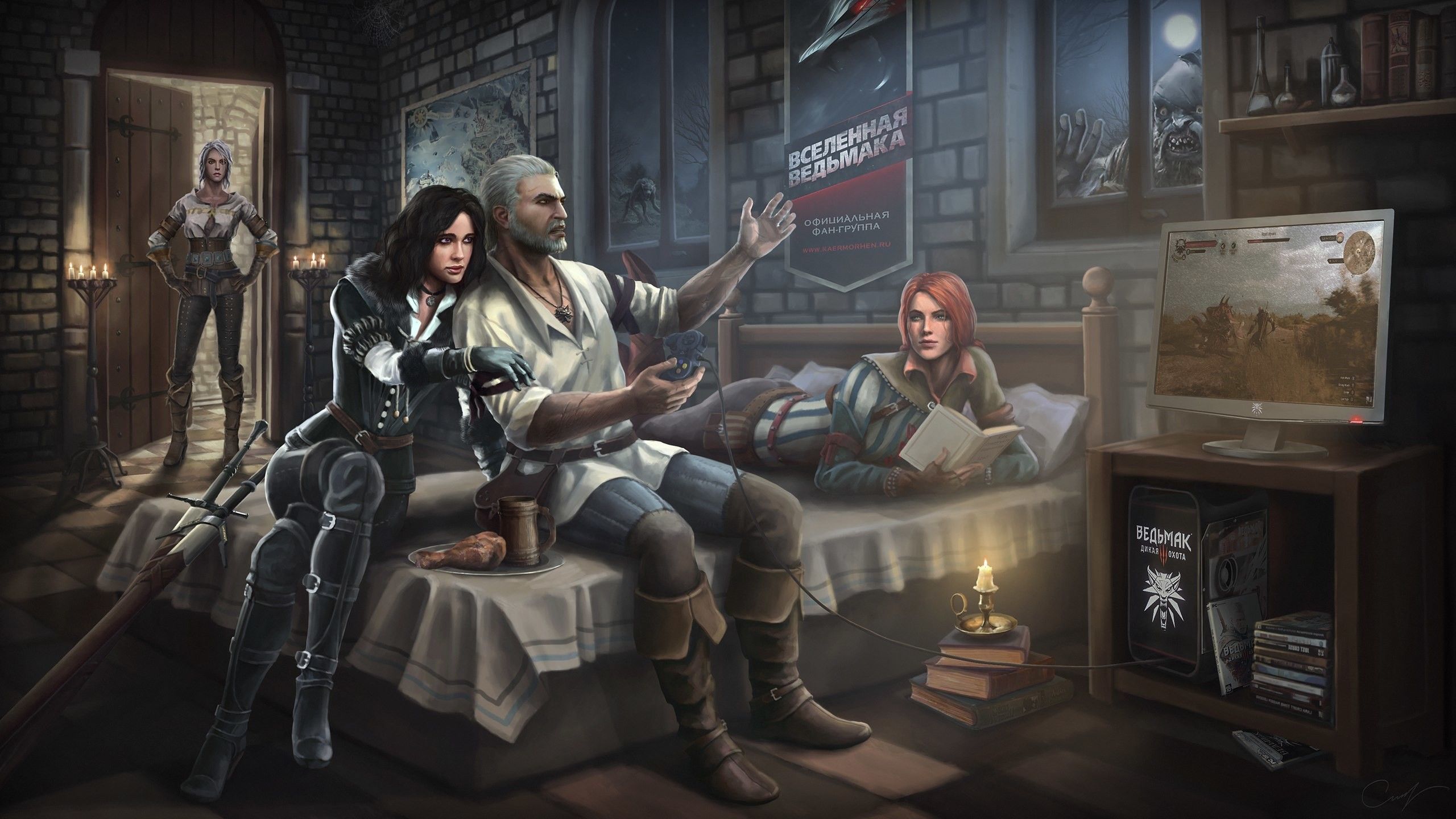 Geralt, Yennefer e Triss, 2560x1440 2K QHD, Monitor Gaming