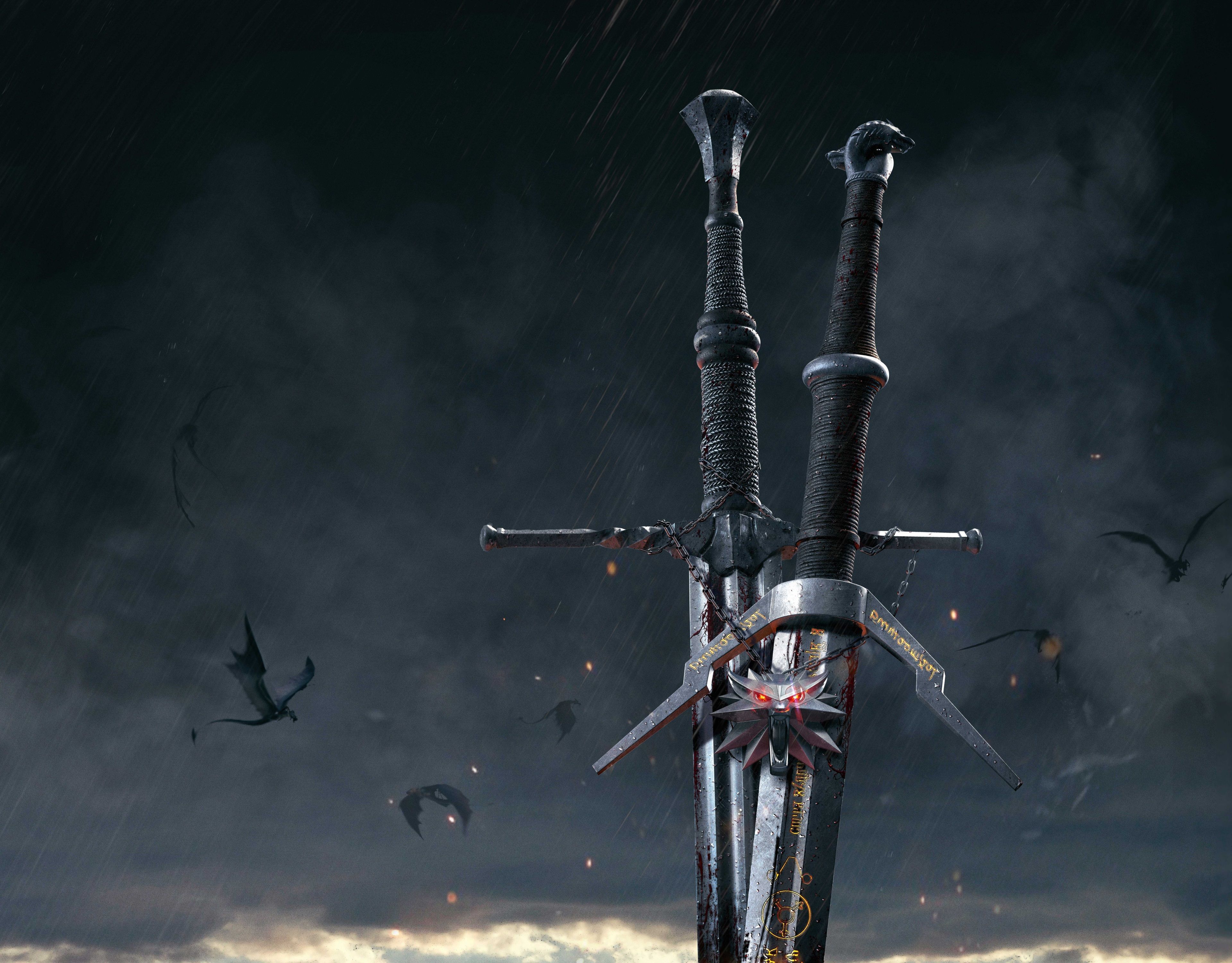 Spade di Geralt, The Witcher, 3840x3002 4K, Smart TV 4K