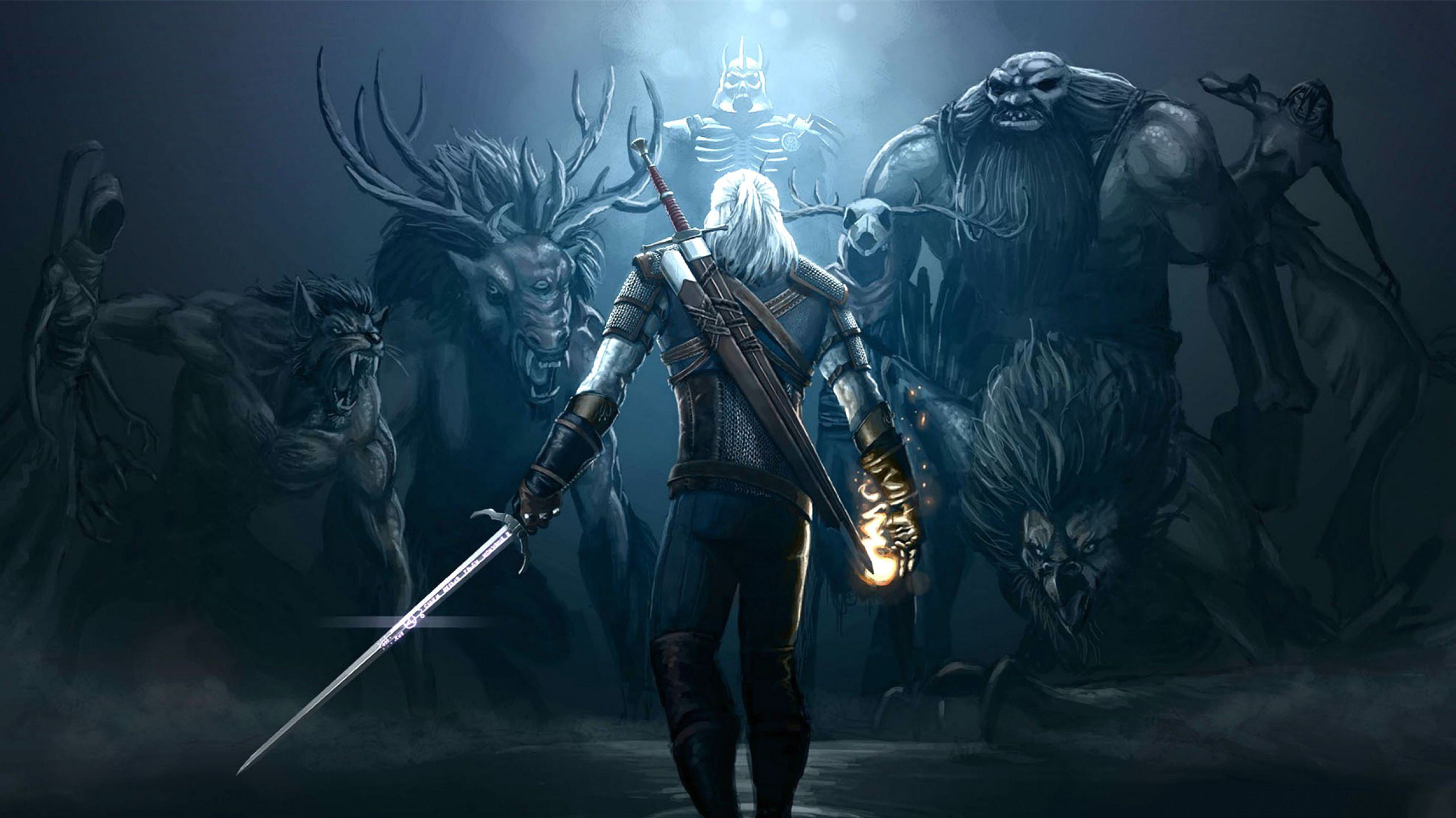 Geralt di Rivia contro mostri, The Witcher, 2560x1440 2K QHD, Monitor Gaming