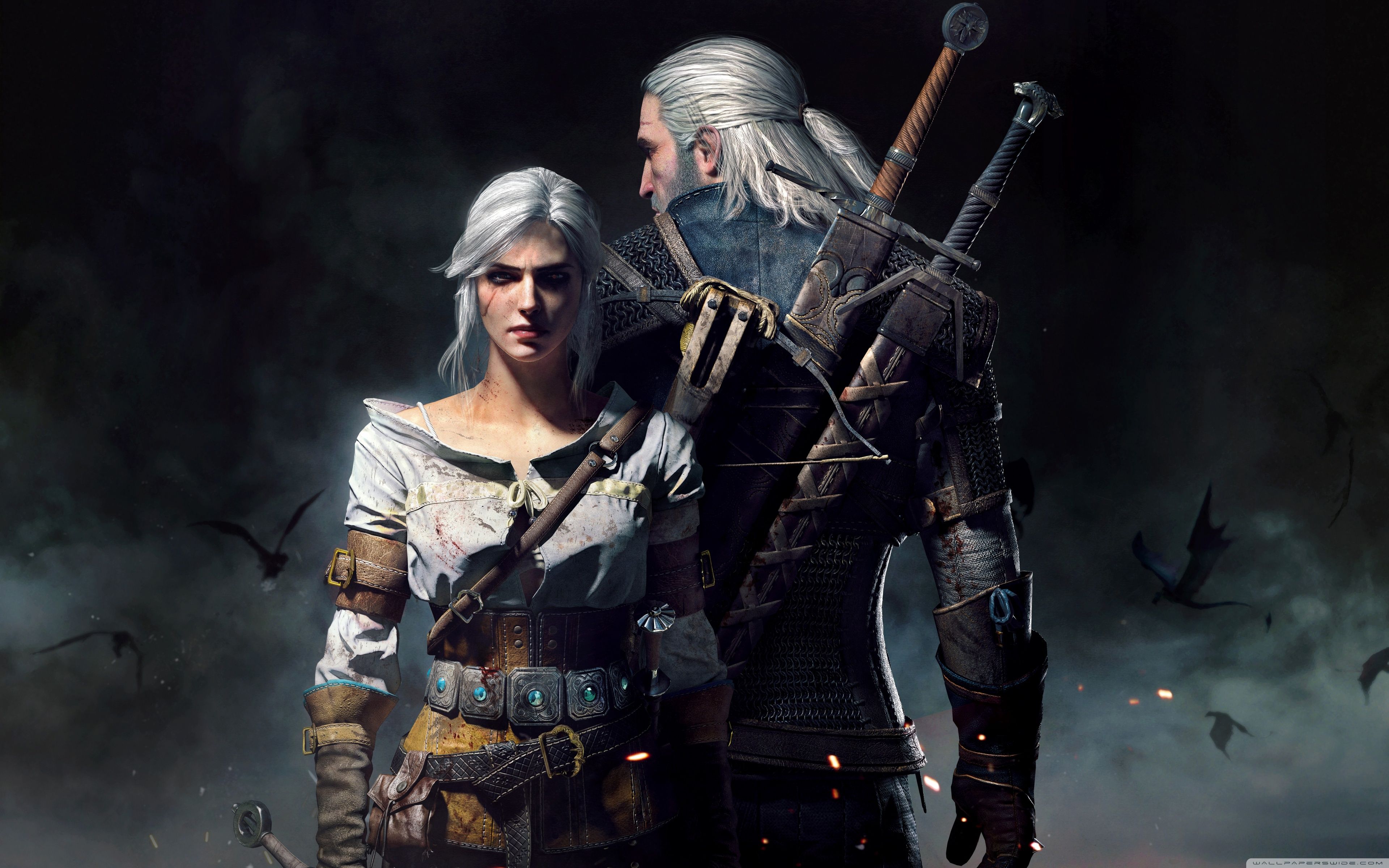 Geralt e Ciri, The Witcher 3, RPG, 3840x2400 4K, PC Desktop