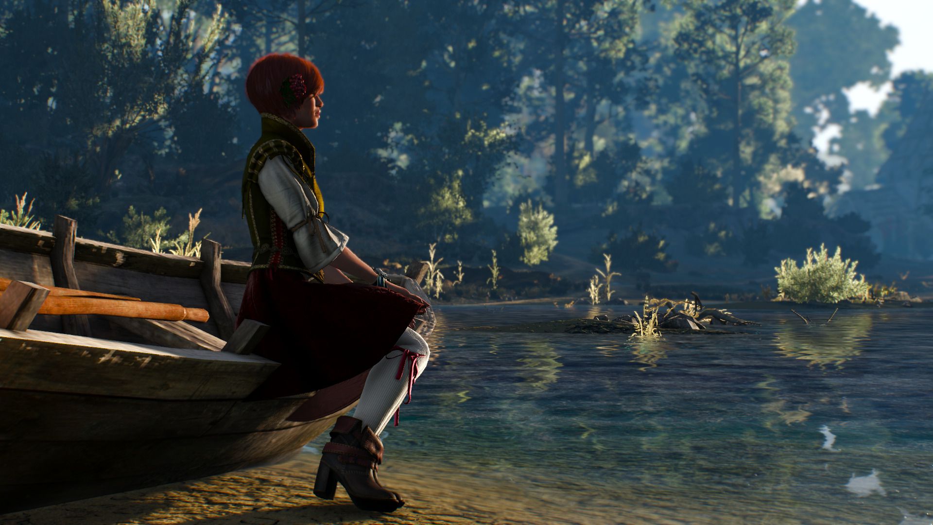 Shani seduta su barca, lago, 1920x1080 Full HD 1080p, PC Desktop