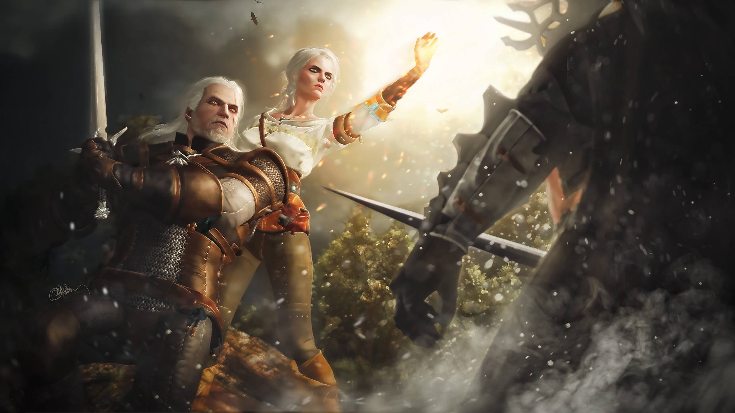 Geralt e Ciri, The Witcher 3, 2560x1440 2K QHD, Monitor Gaming