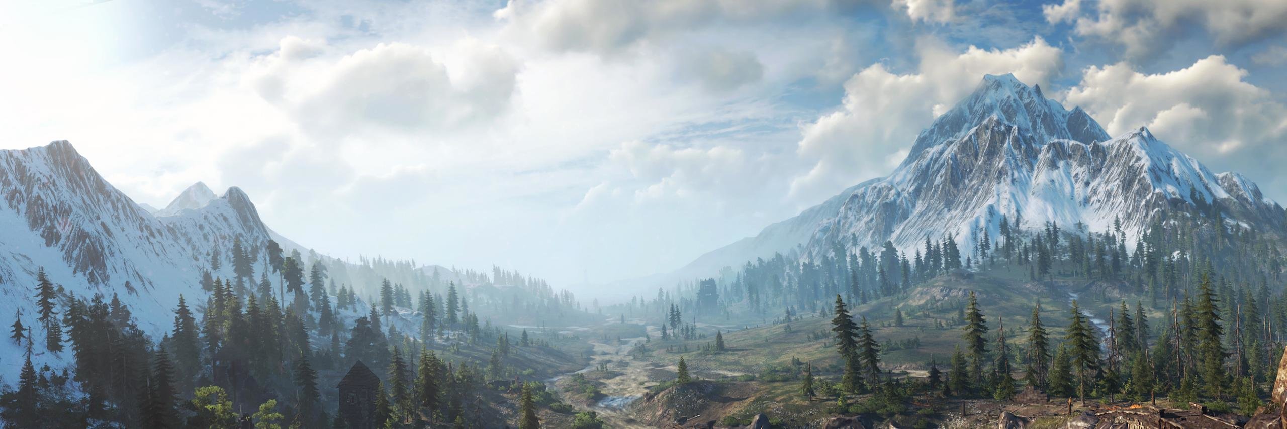 Paesaggio montano The Witcher 3, 2560x854 21:9, Ultrawide