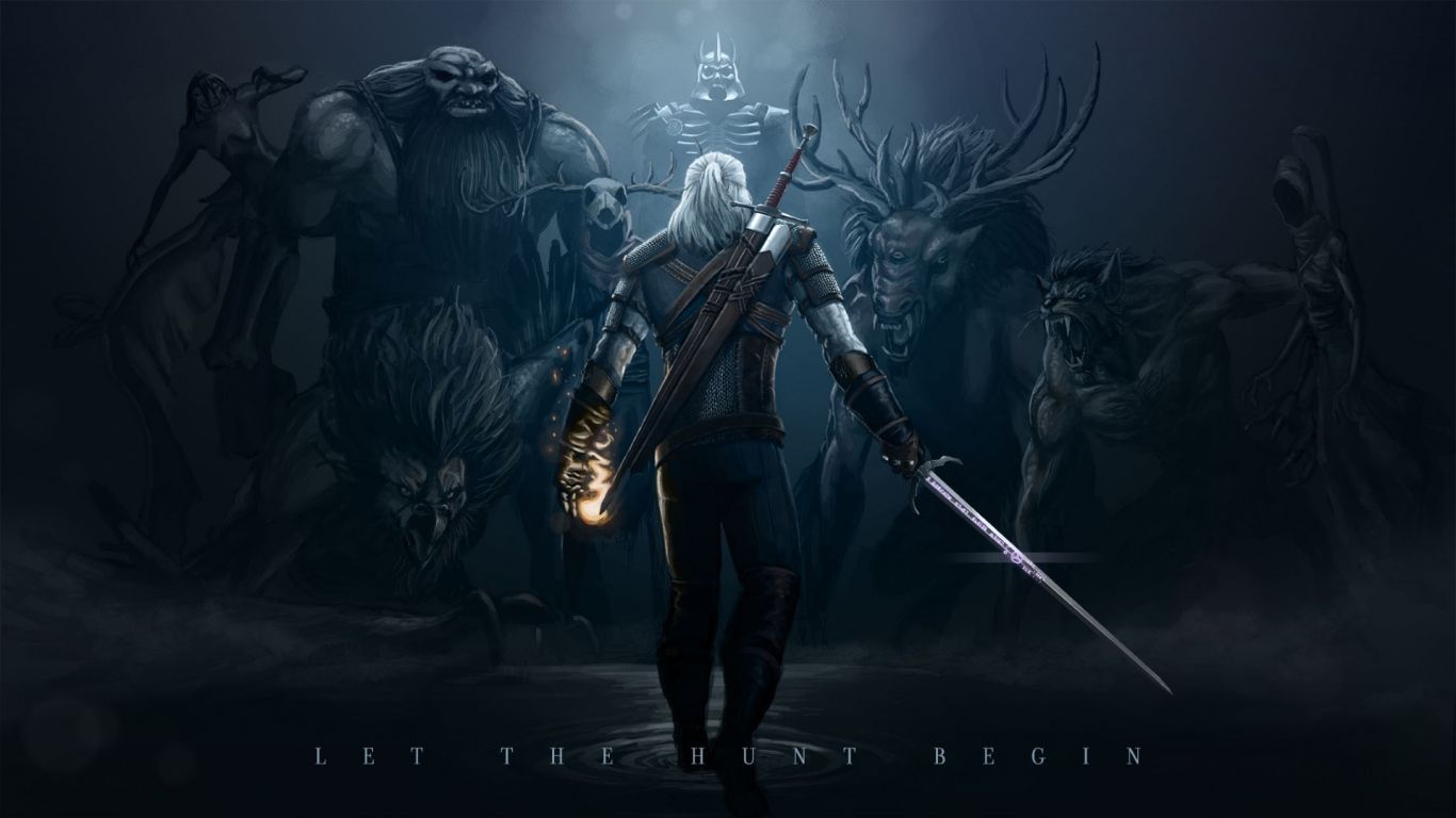 Geralt spada mostri Witcher, The Witcher, 1366x768 HD, Desktop