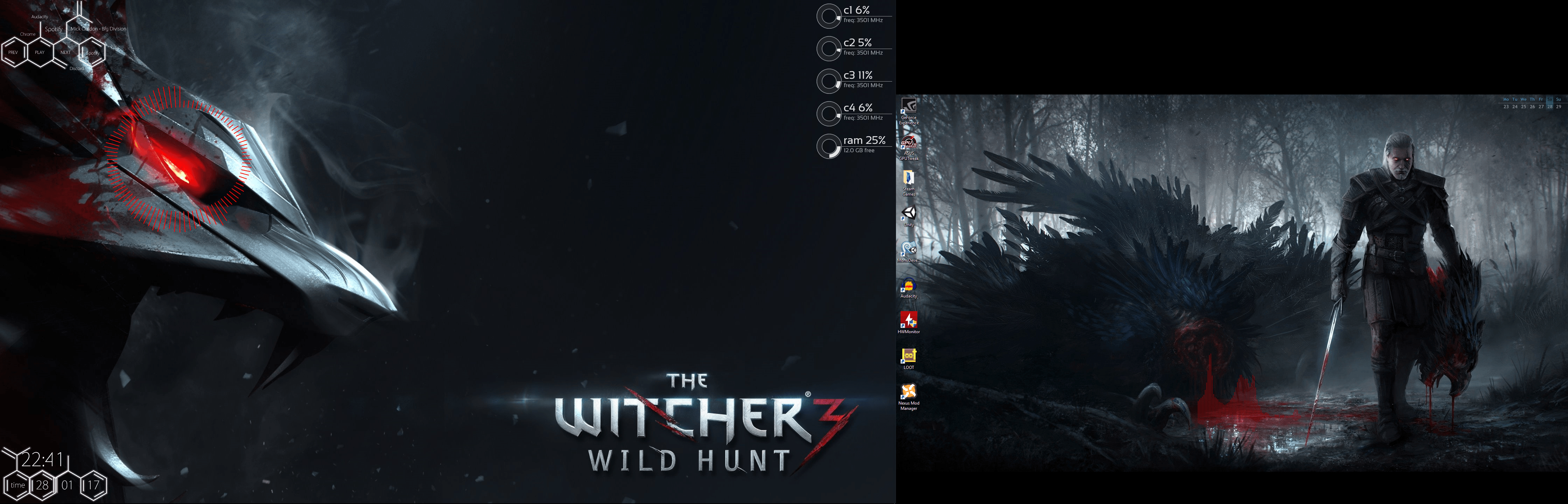 The Witcher 3 Wild Hunt, RPG, 4480x1440 Panoramico, Dual Screen