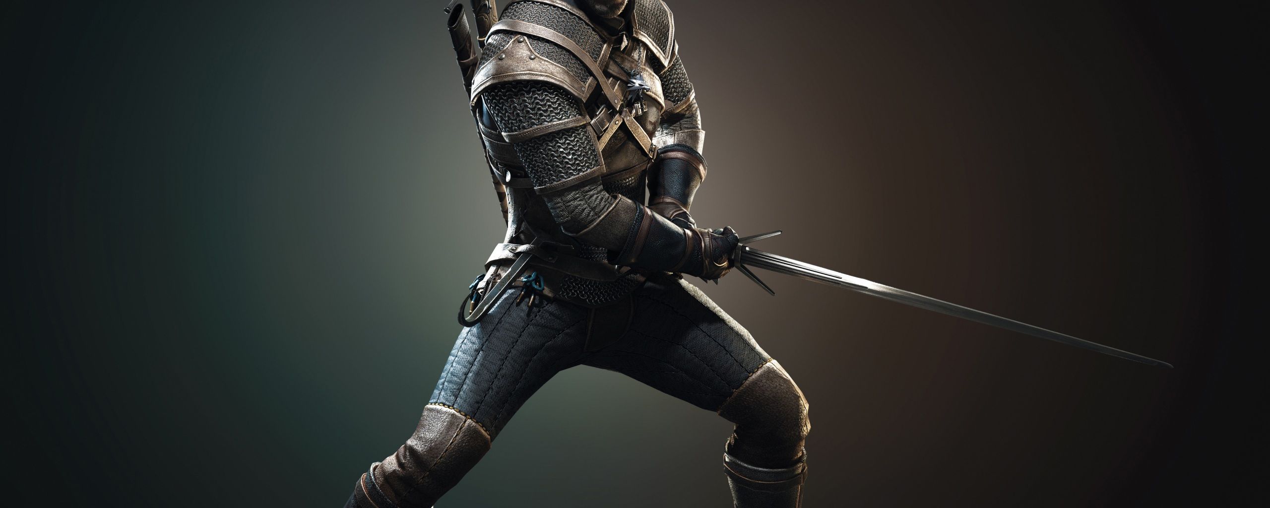 Geralt di Rivia con spada, The Witcher, 2560x1024 21:9, Ultrawide