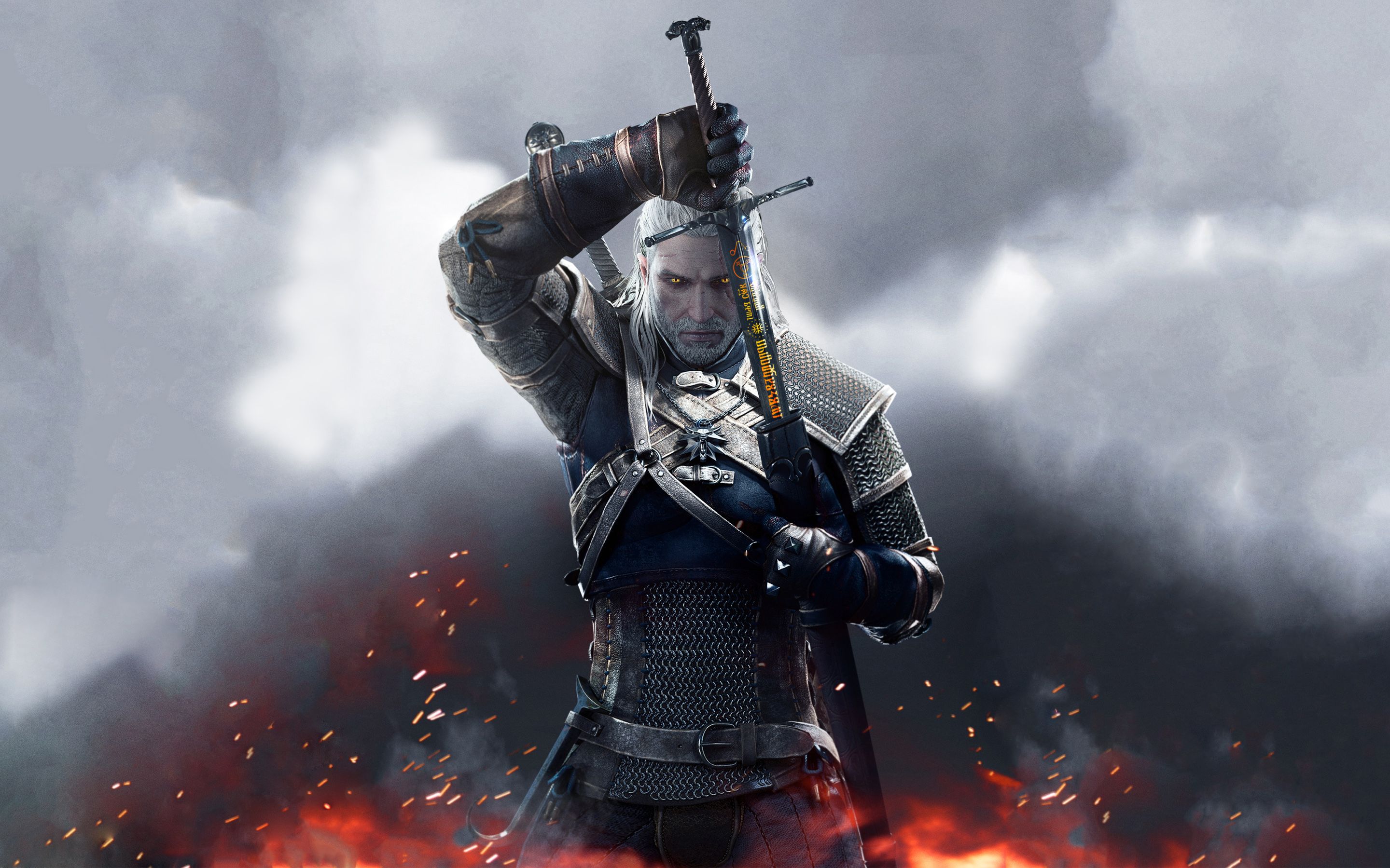 Geralt di Rialto con spada, Lupo Bianco, 2880x1800 WQXGA, MacBook Pro