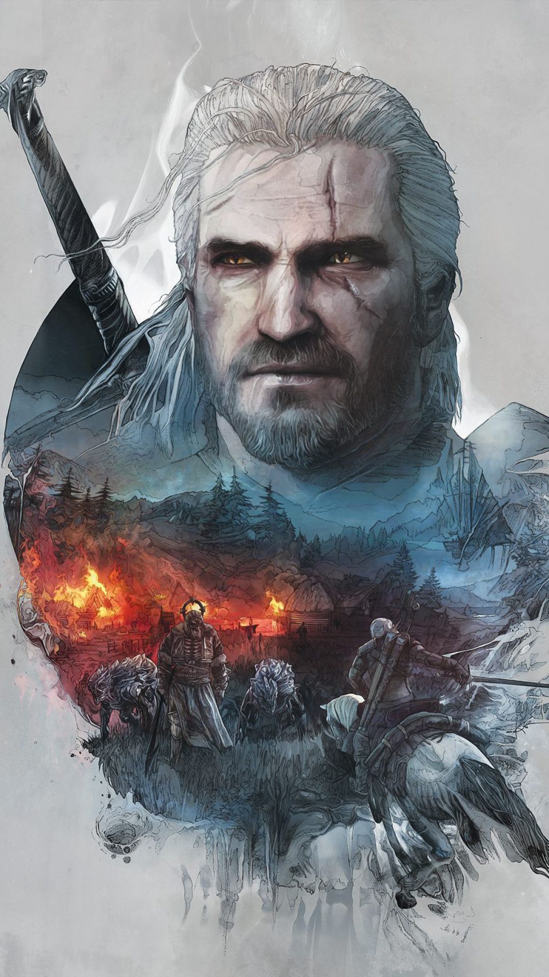 Geralt di Rialto, Witcher 3, Geralt di Rivia, 1080x1920 Verticale, Motorola
