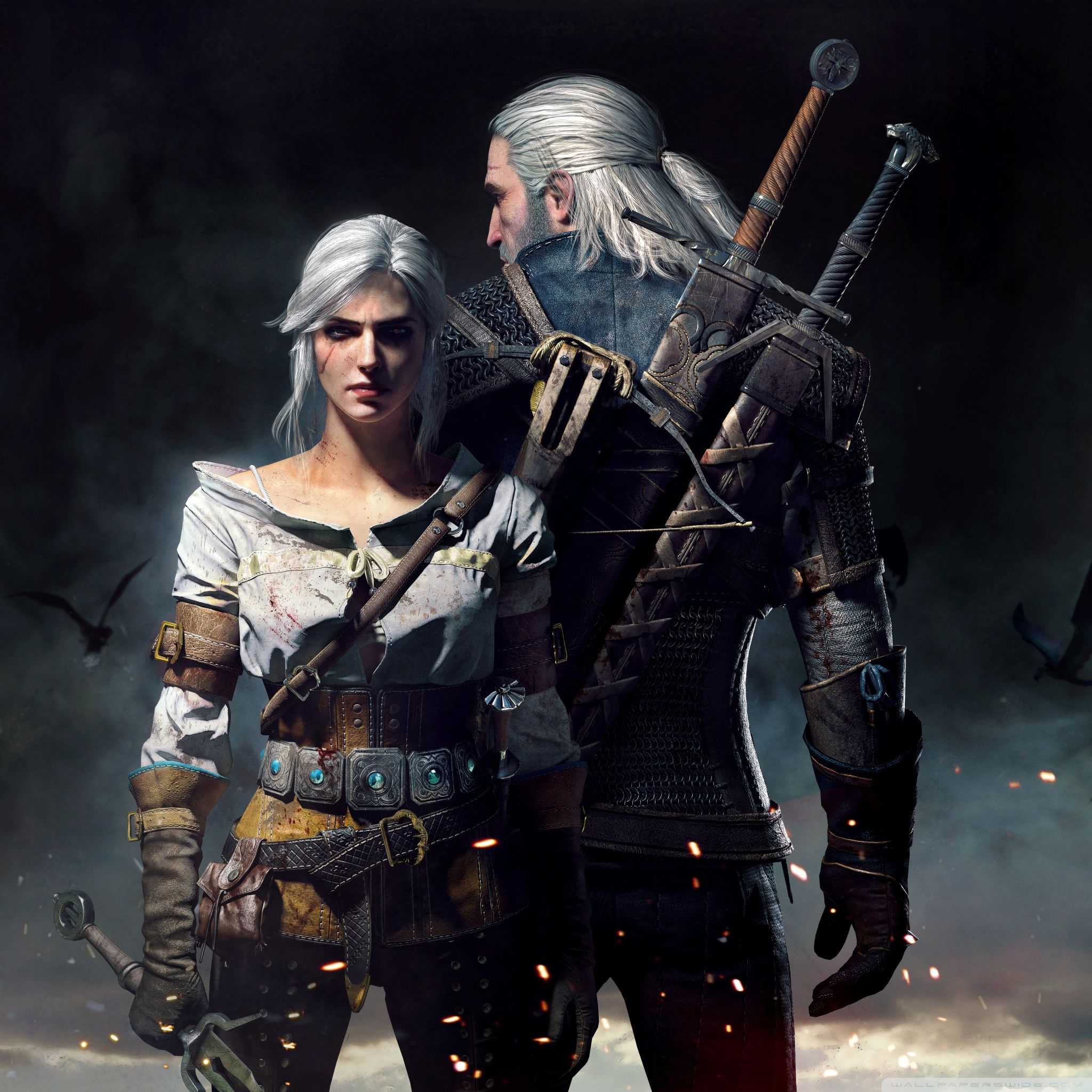 Geralt e Ciri, The Witcher 3, Cirilla, 2048x2048 Hi-Res, PC