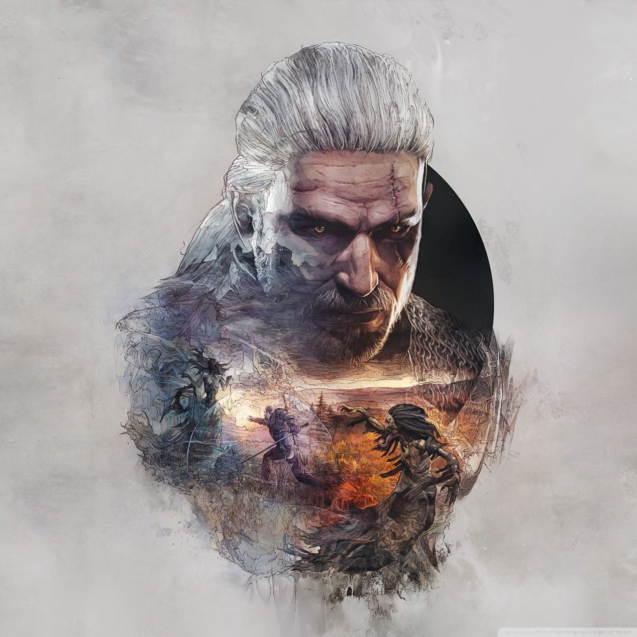Geralt di Rivia, The Witcher, 1280x1280 720p, PC