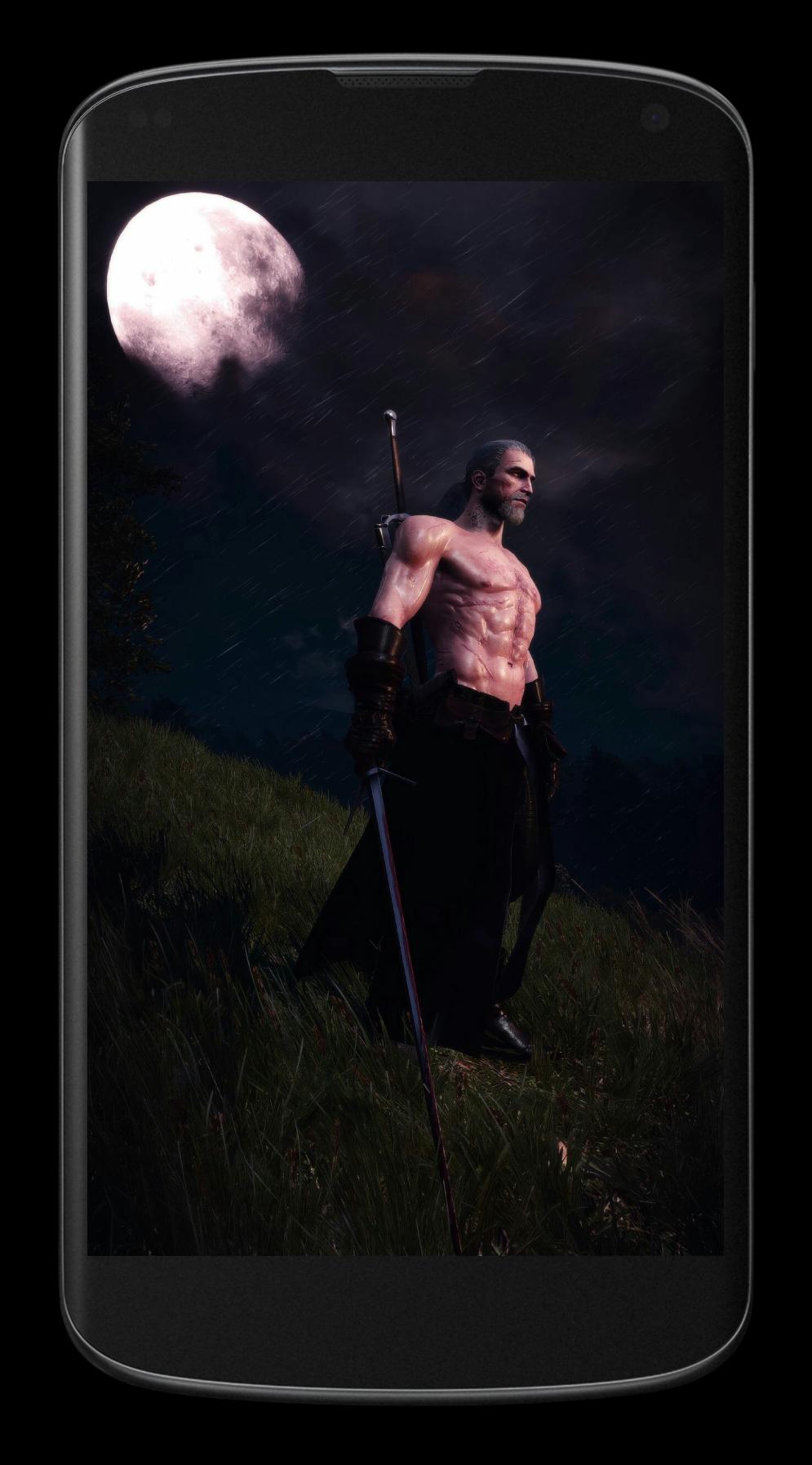 Geralt di Rivia, Witcher notte, 995x1794 Verticale, Samsung Galaxy