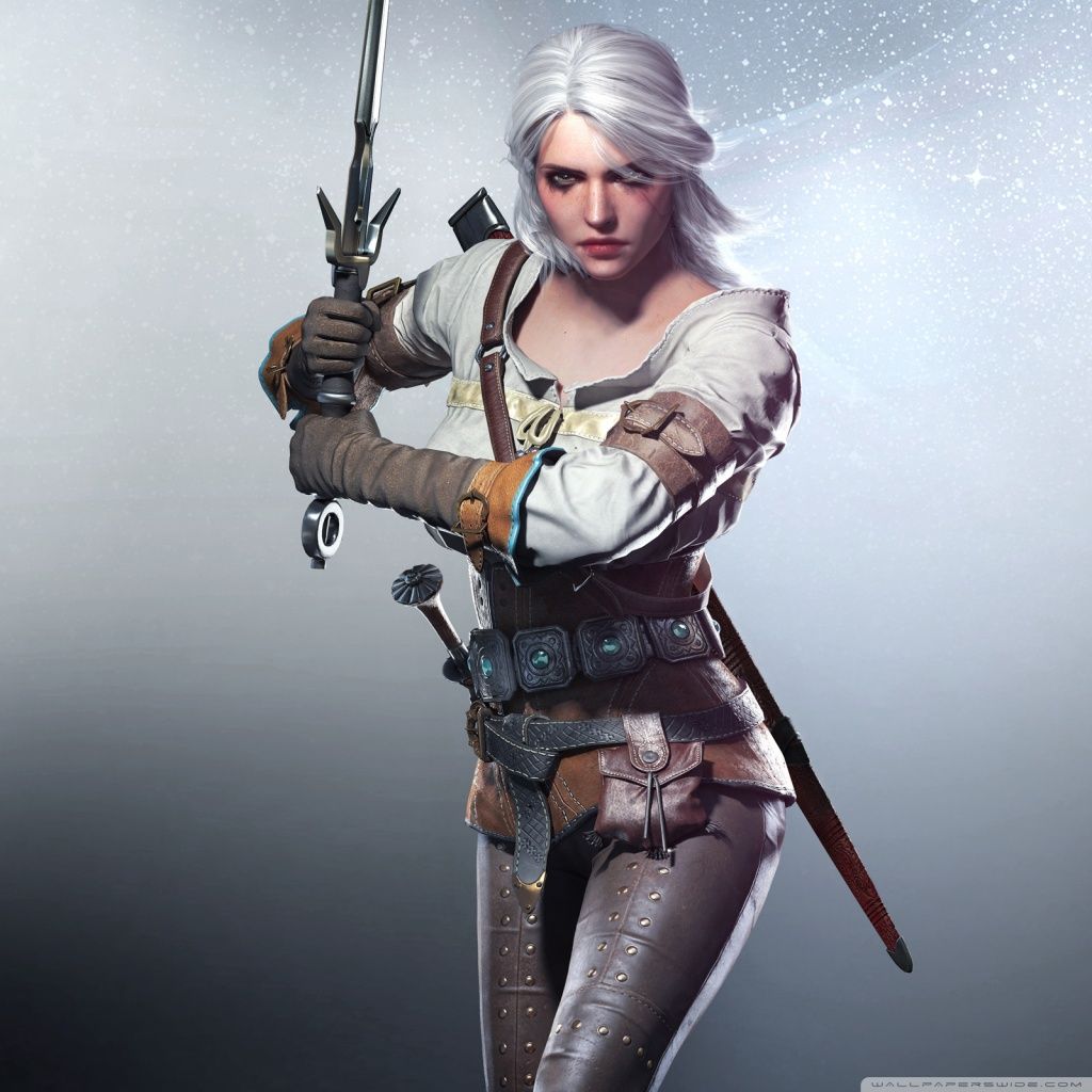 Ciri con spada, Witcher 3, 1024x1024 HD, PC Desktop