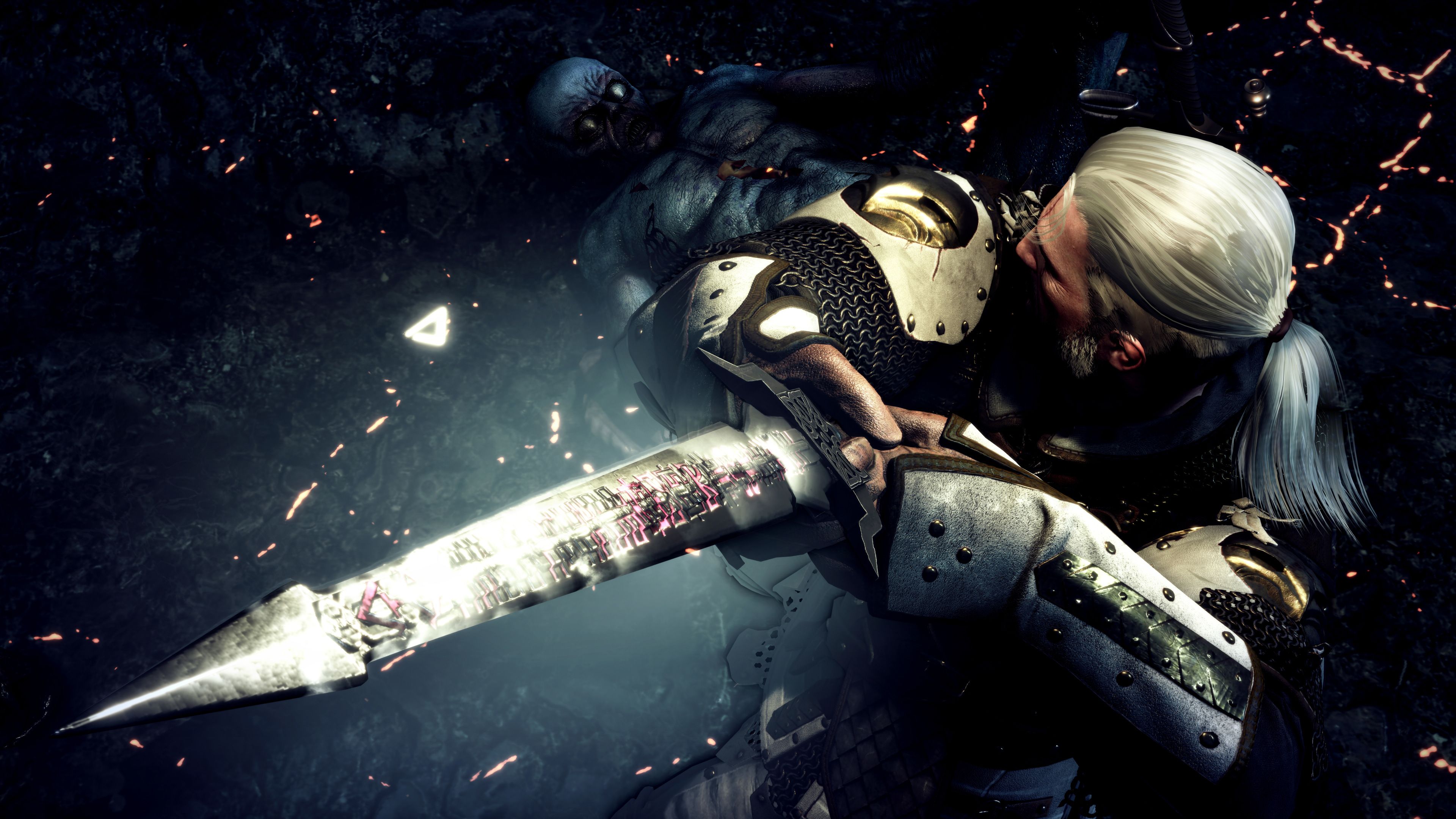 Geralt di Rivia con spada, 3840x2160 UHD, PC 4K
