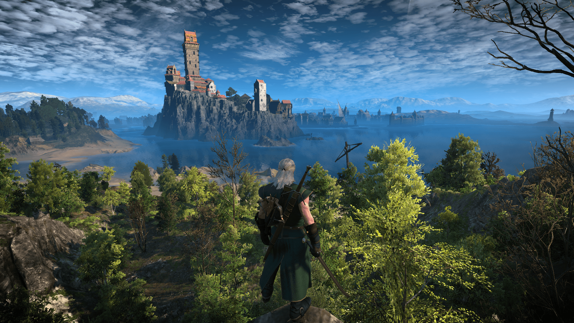 Geralt osserva castello The Witcher 3, RPG, 1920x1080 1080p, Desktop