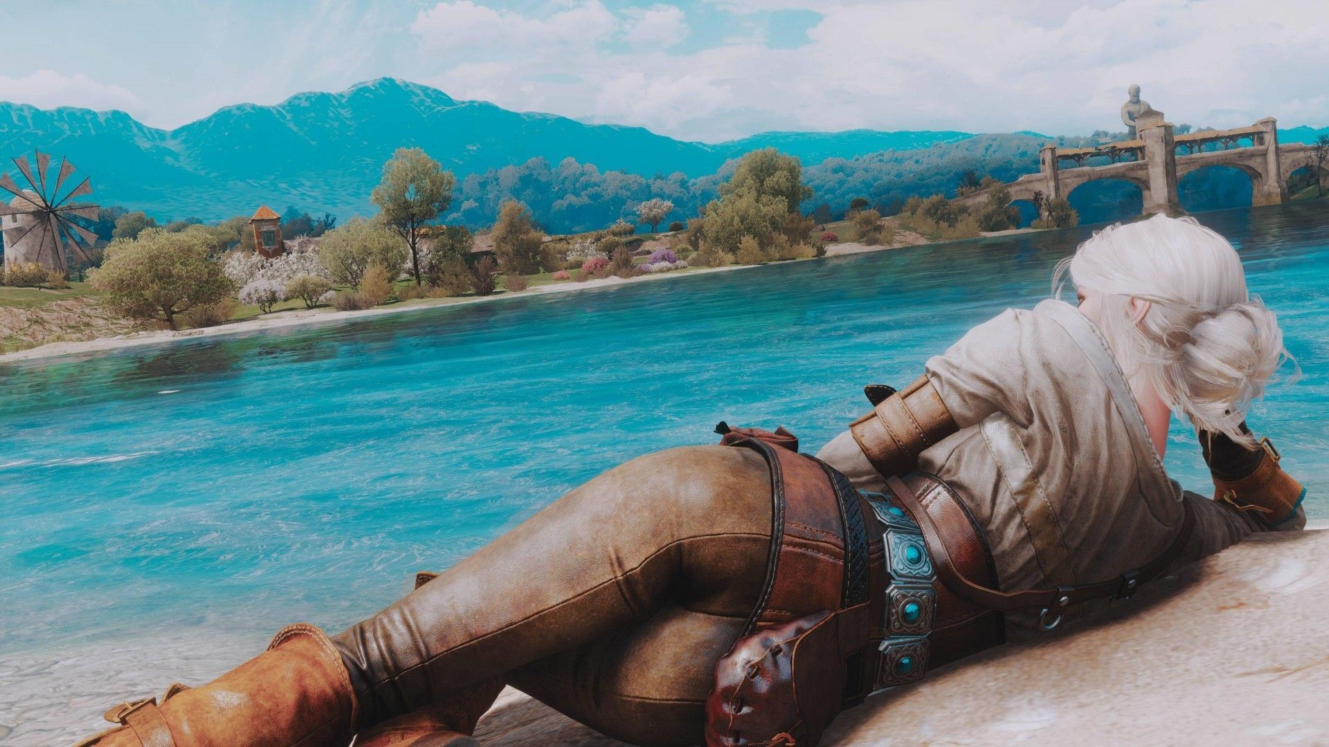 Geralt di Rialto lago Witcher 3, 1920x1080 Full HD 1080p, Laptop