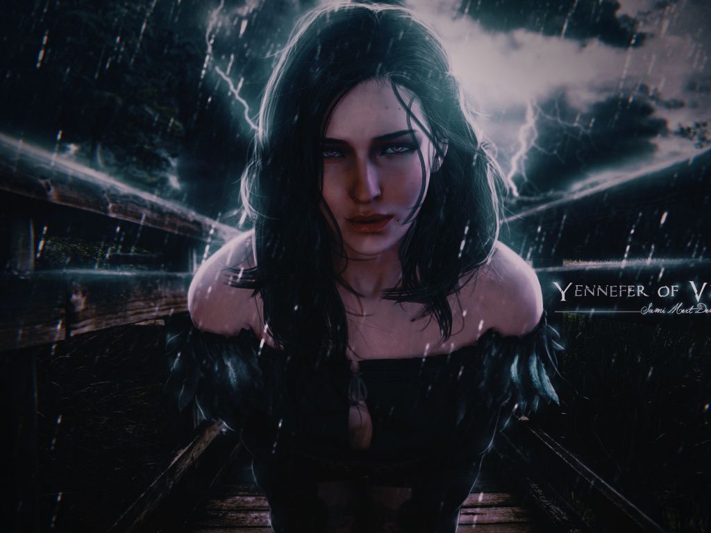 Yennefer sotto la pioggia, 1024x768 HD, iMac