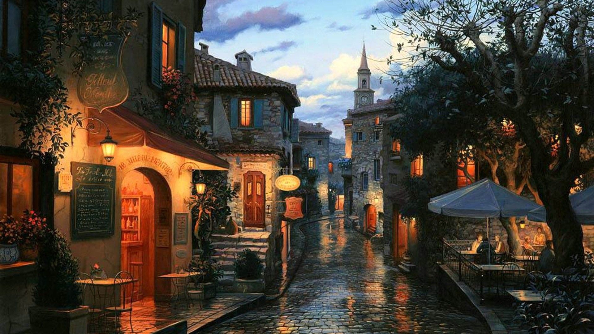 Cottage autunnale con mulino ad acqua, 1920x1080 1080p, PC
