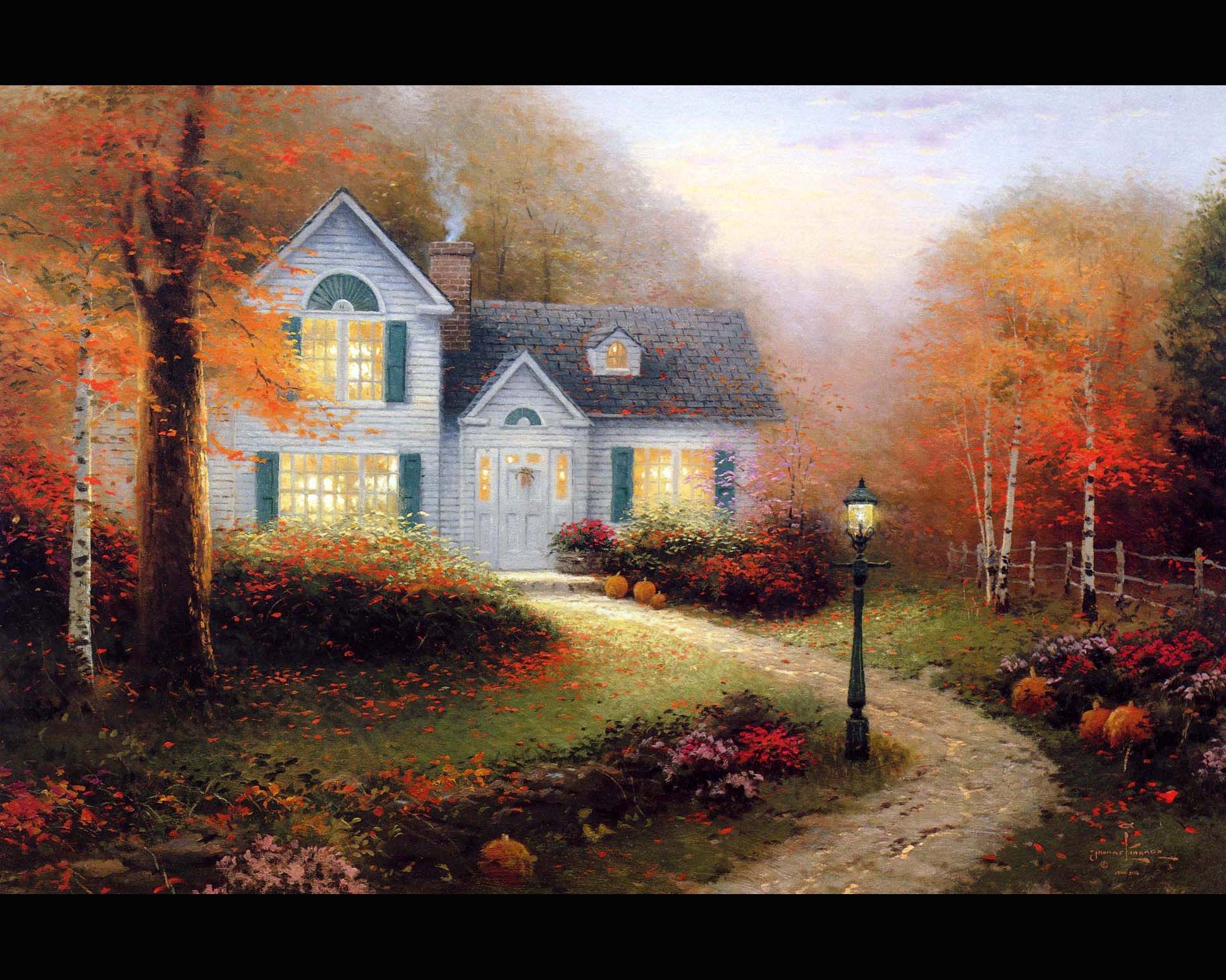 Cottage autunnale sul lago, 1920x1080 Full HD, Desktop