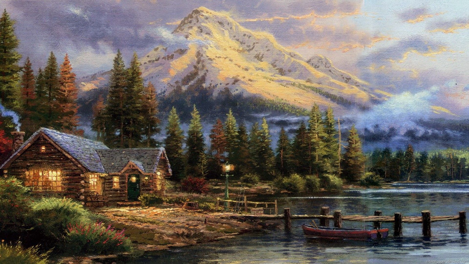 Baita di montagna con lago, 1920x1080 1080p, PC Desktop