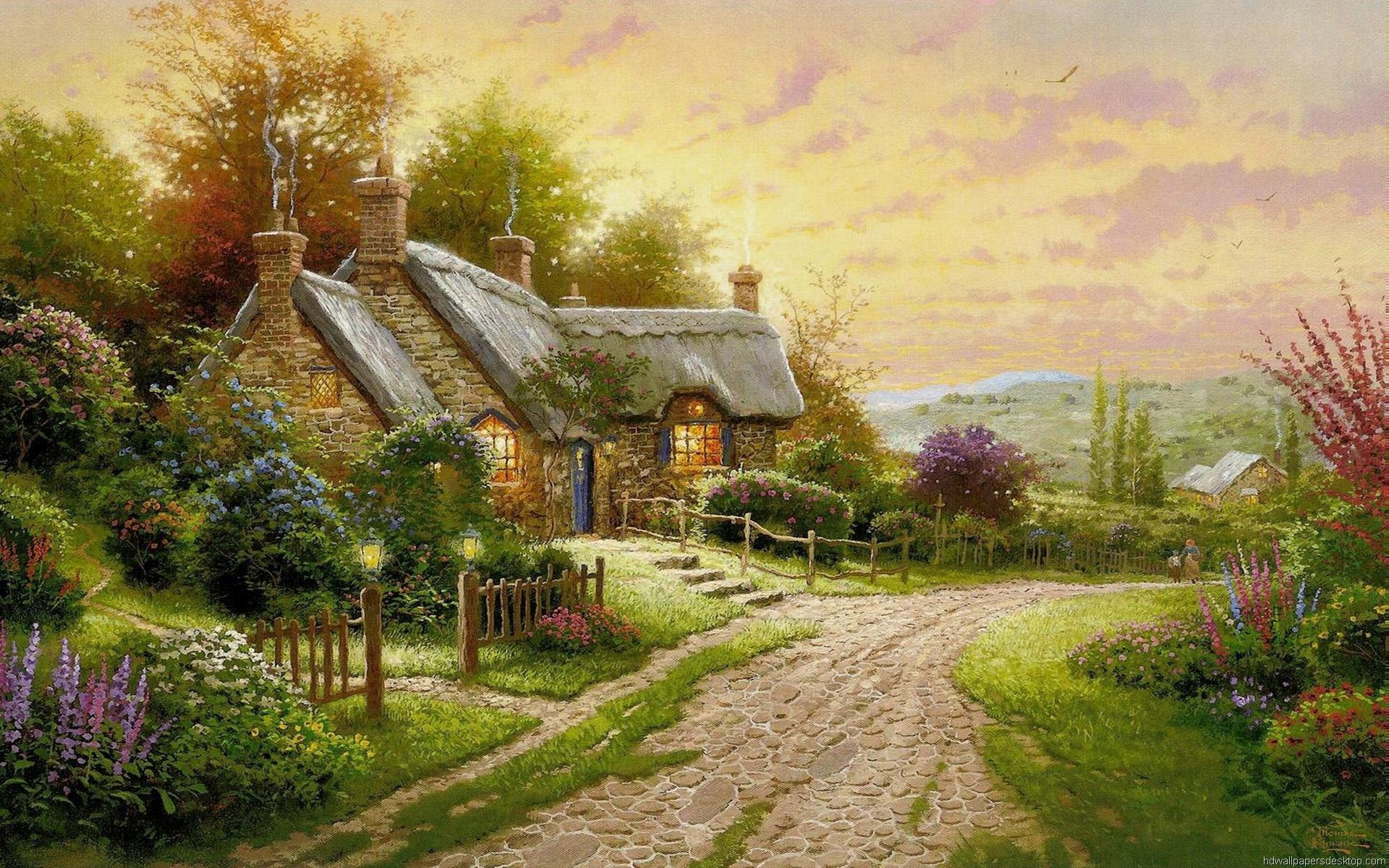 Cottage con giardino fiorito, 1920x1200 Full HD+, Desktop
